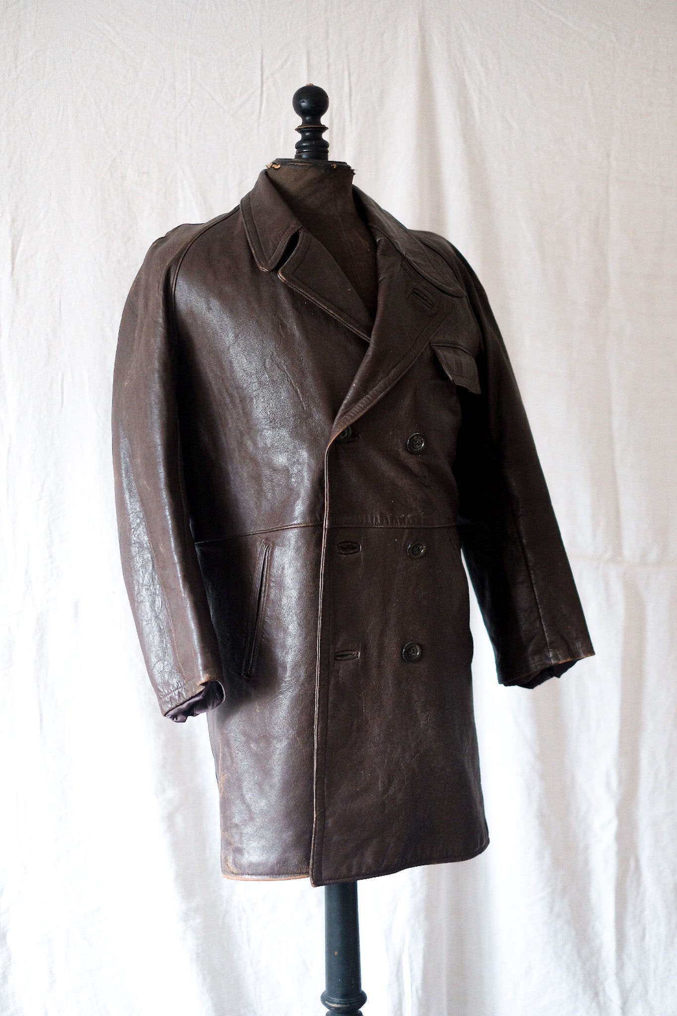 [~ 40's] French Vintage HorseHide Leather Coat
