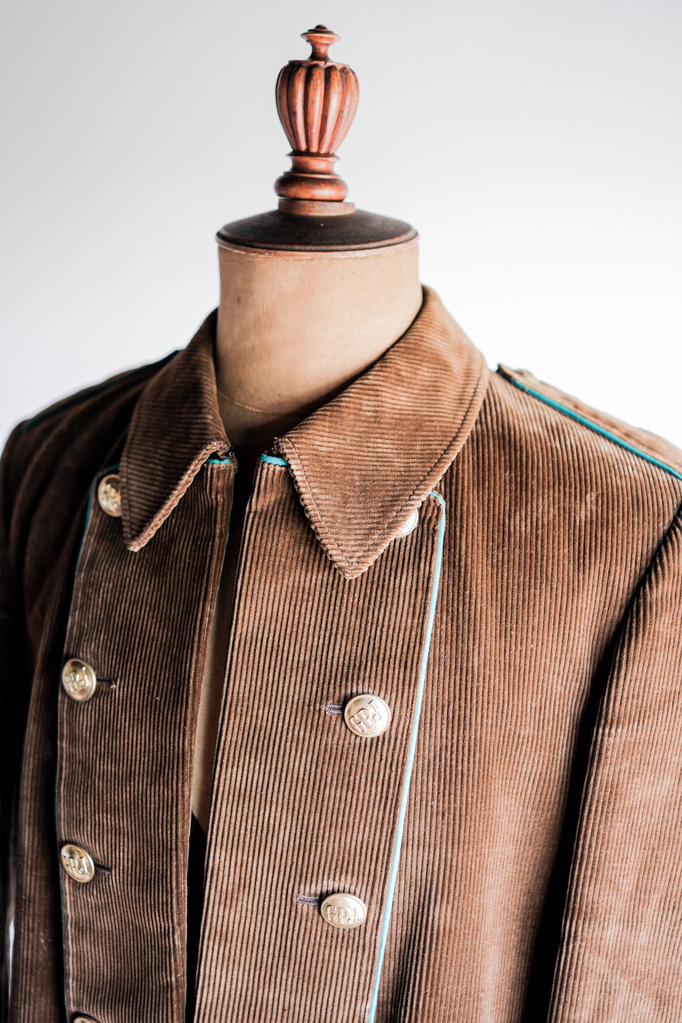 ［~30’s］Italian Army Double Breasted Brown Corduroy Jacket “Dead Stock”