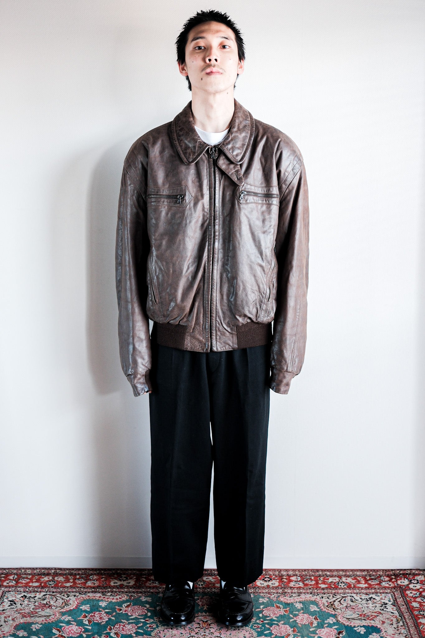 [~ 90's] Old Seraphin Leather Jacket Size.52