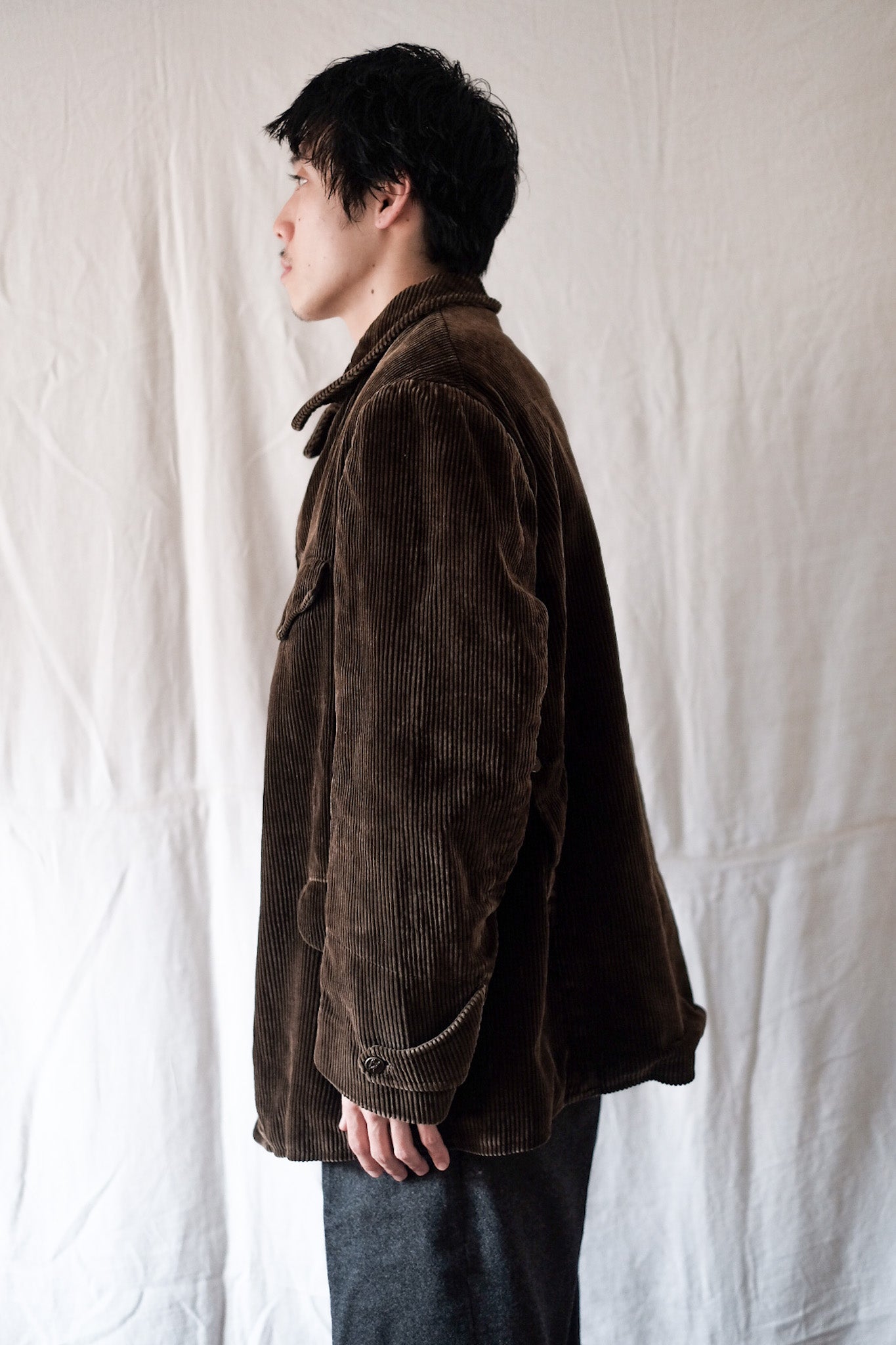 [~ 30's] French Vintage Brown Corduroy Hunting Jacket