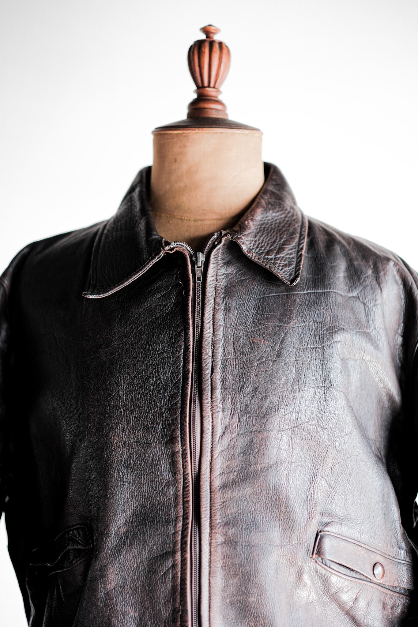 [~ 40's] Australia Vintage Zip Up Leather Jacket