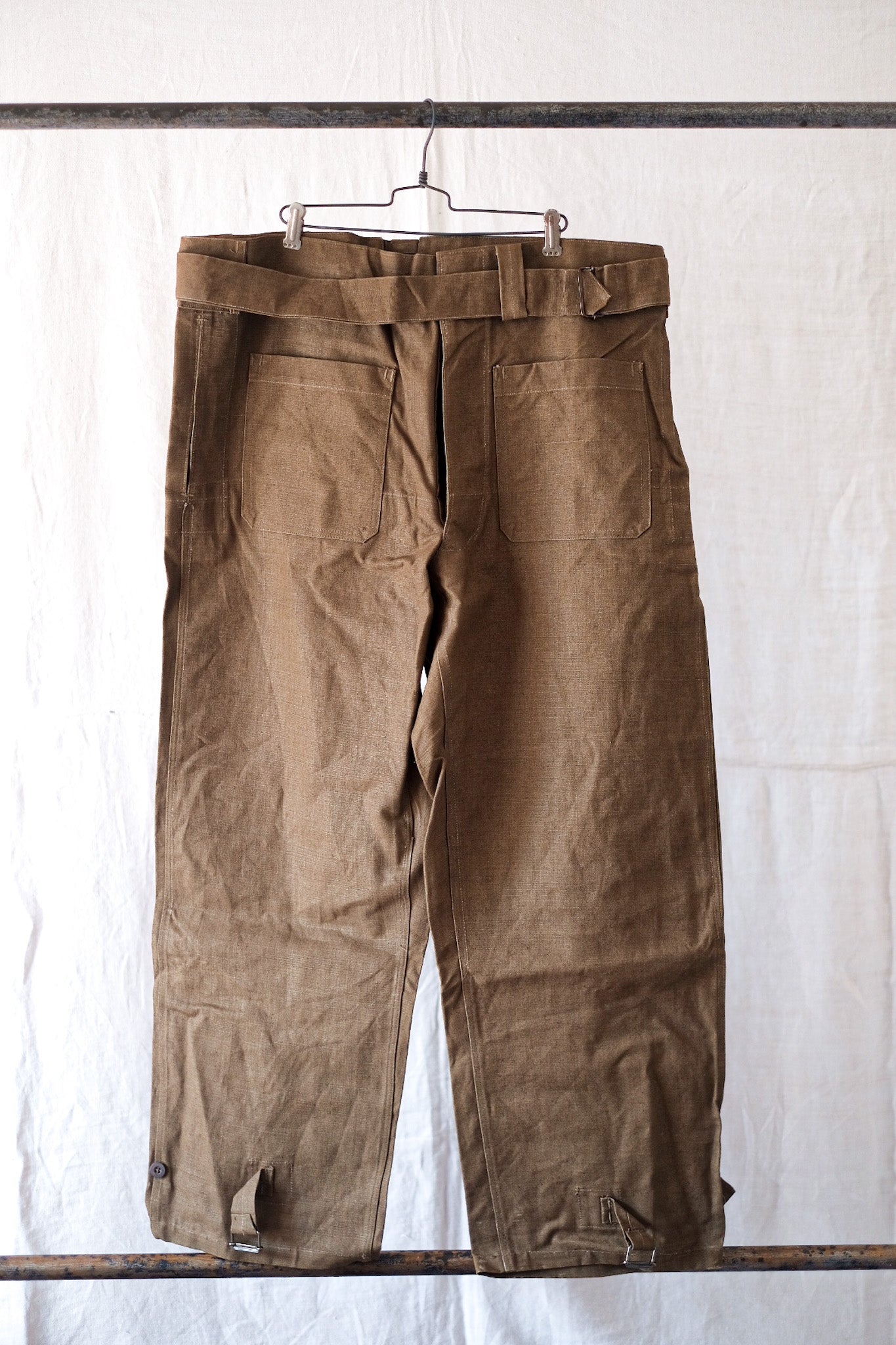 [~ 30's] French Army M38 Motorcycle Pants Linen Type "Dead Stock"