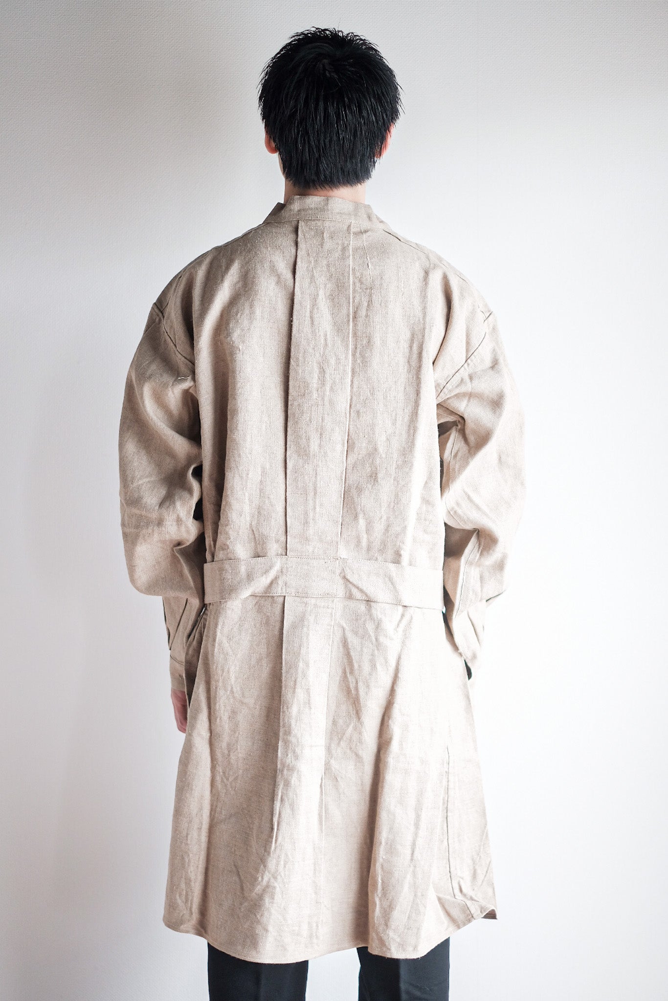 ［~50's］French Army Bourgeron Linen Smock Hospital Military "Dead Stock"