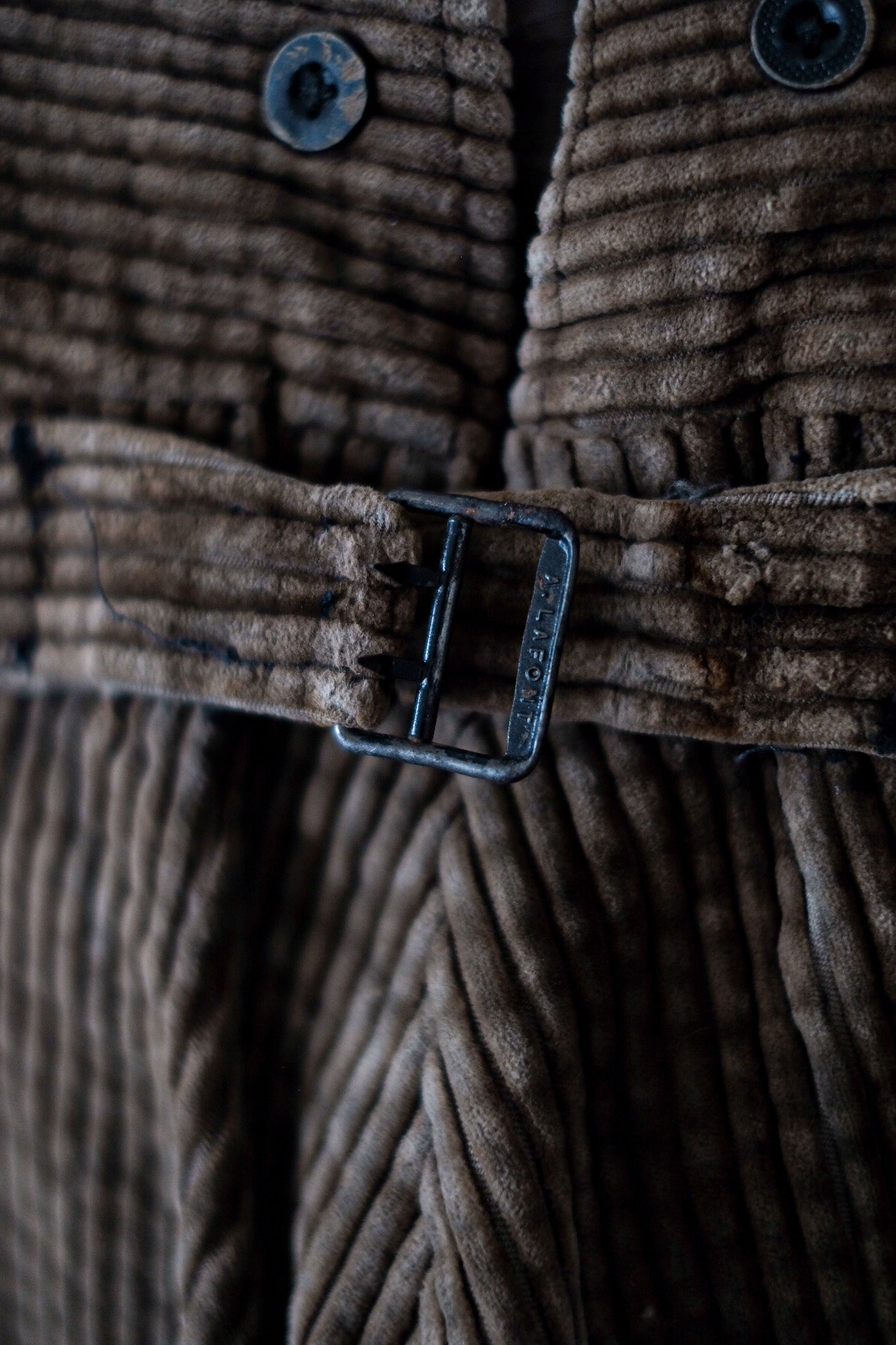 [~ 30's] French Vintage Brown Corduroy Work Pants "Adolphe Lafont"