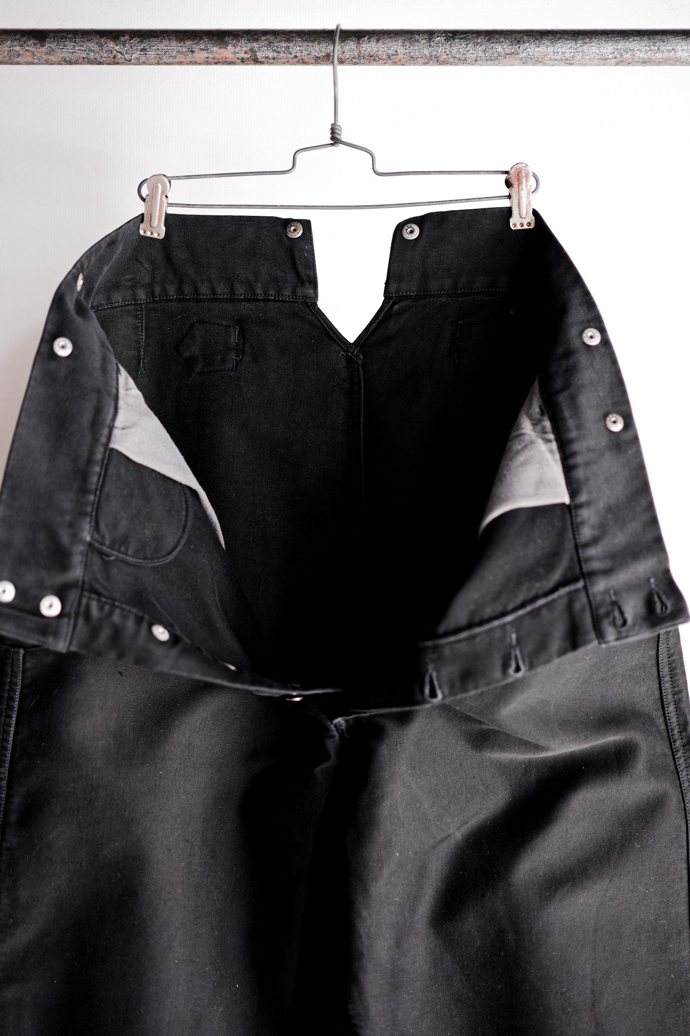 ［~50's］French Vintage Black Moleskin Work Pants "Adolphe Lafont"