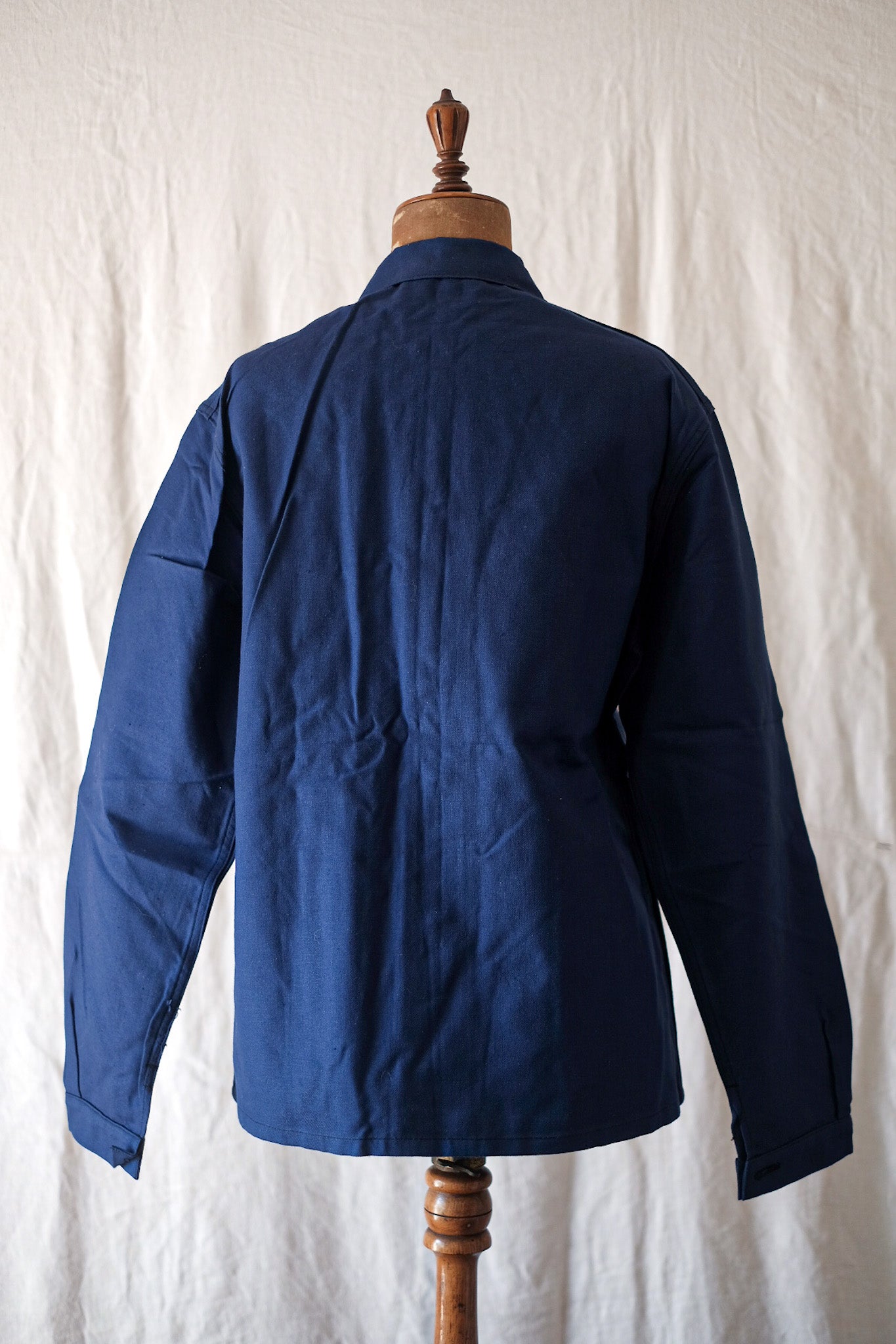 [~ 50's] French Vintage Blue Cotton Twil Work Jacket "Le Mont Stock" "Dead Stock"