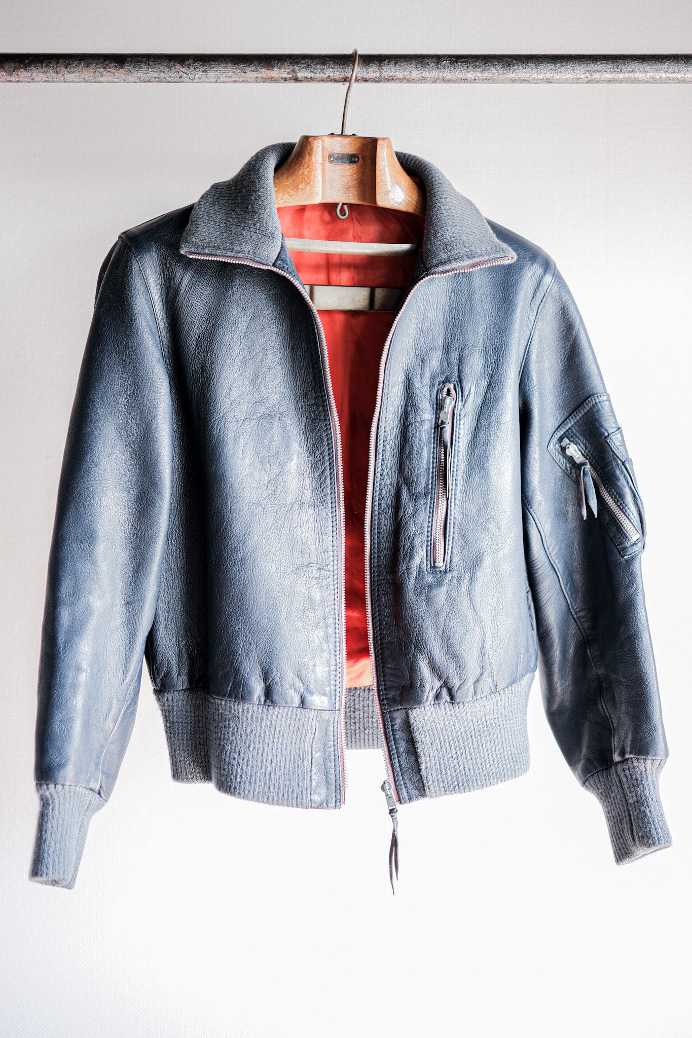 60's] WEST GERMAN AIRCE TYPE PILOT LEATHER JACKET 