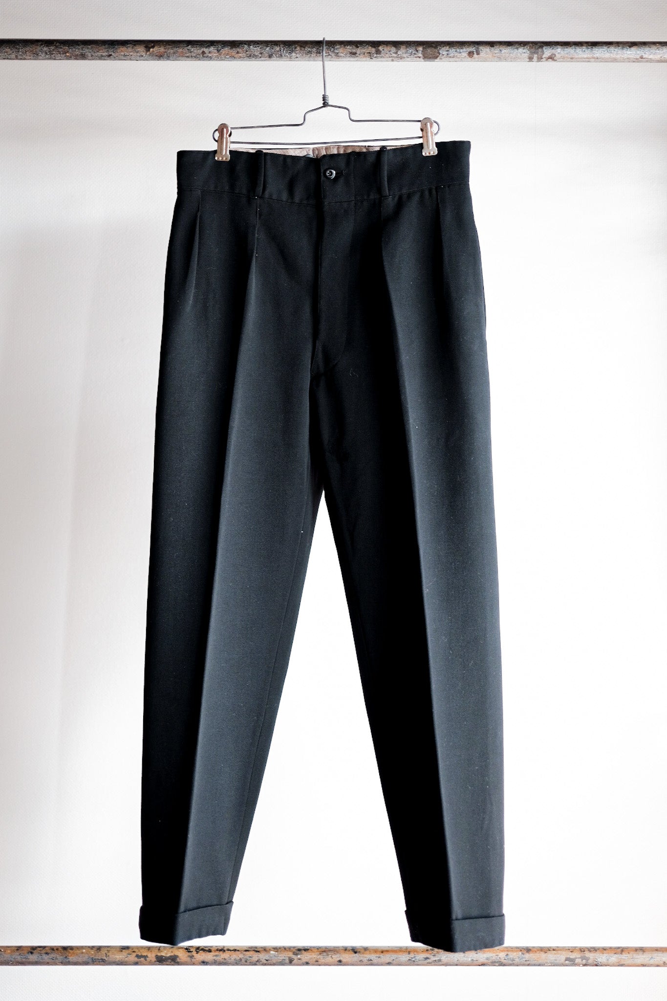 ［~40's］French Vintage Black Wool Trousers