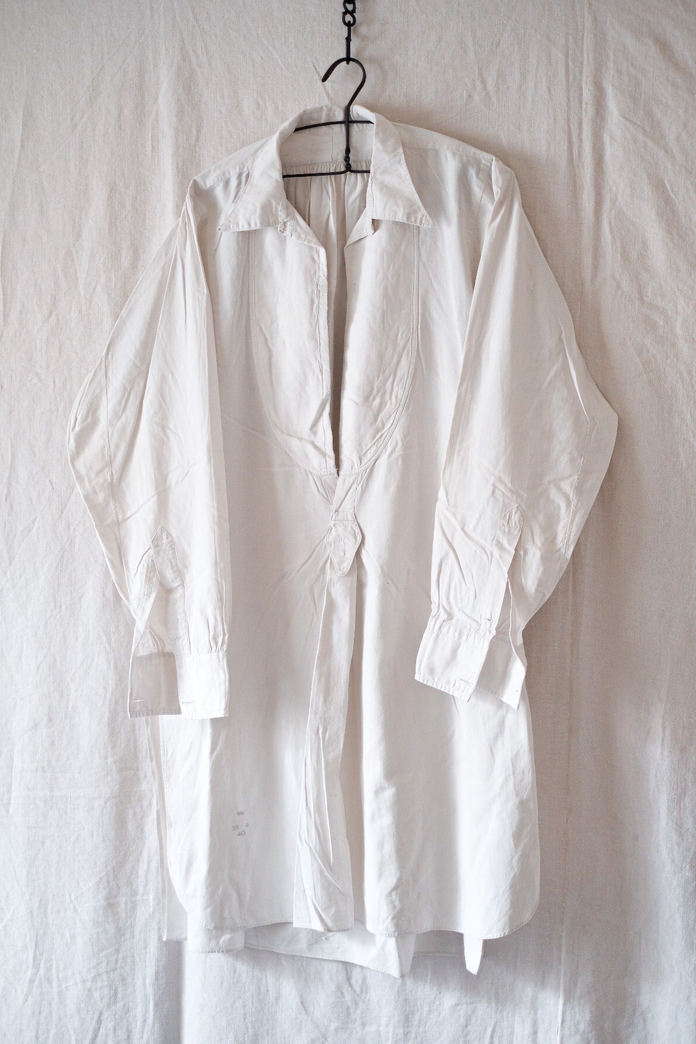 【Early 20th C】French Antique Cotton Shirt