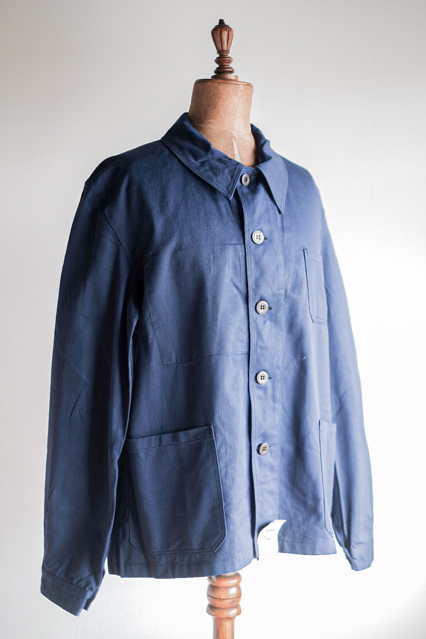 【~50's】French Vintage Blue Cotton Twill Work Jacket "Dead Stock"