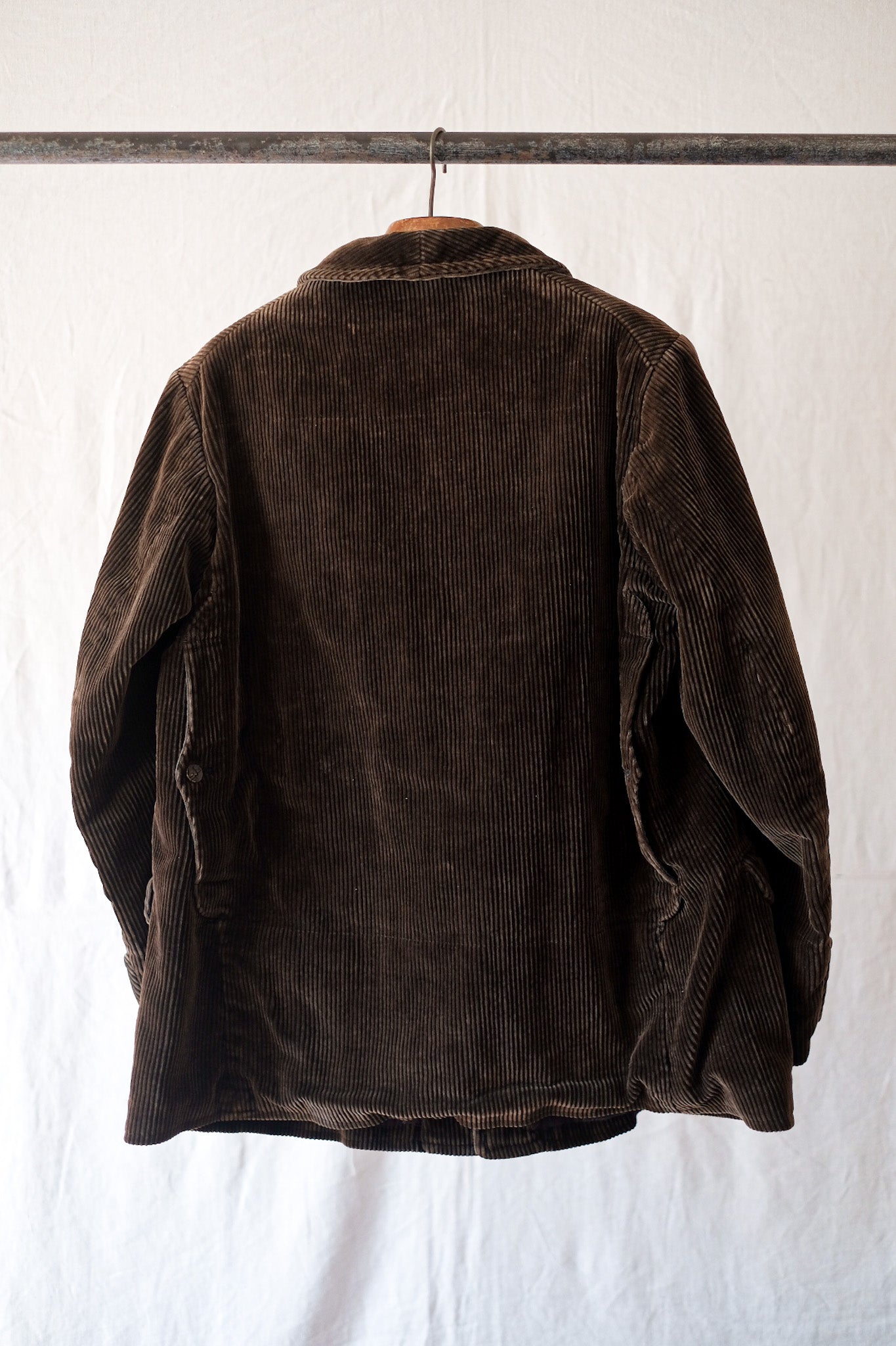 [〜30年代]法國復古棕色燈芯絨狩獵夾克