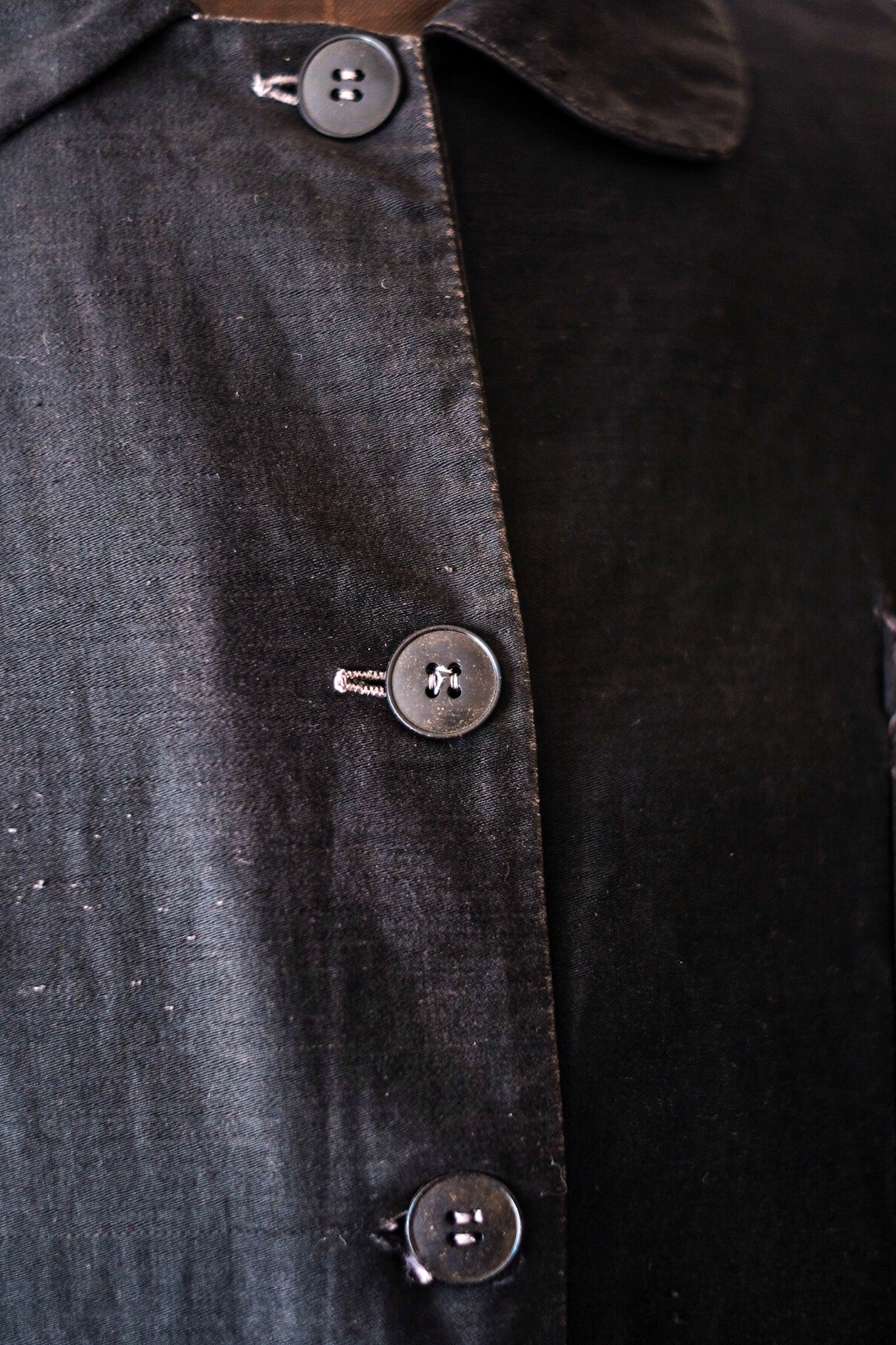 [〜30年代]法國復古黑色摩爾金工作外套