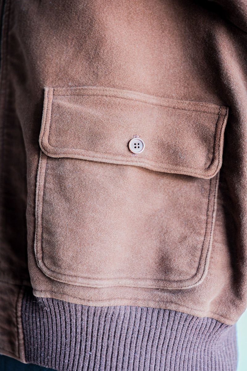 [~ 40's] แจ็คเก็ตนักปั่นจักรยาน Brown Vintage Vintage Vintage