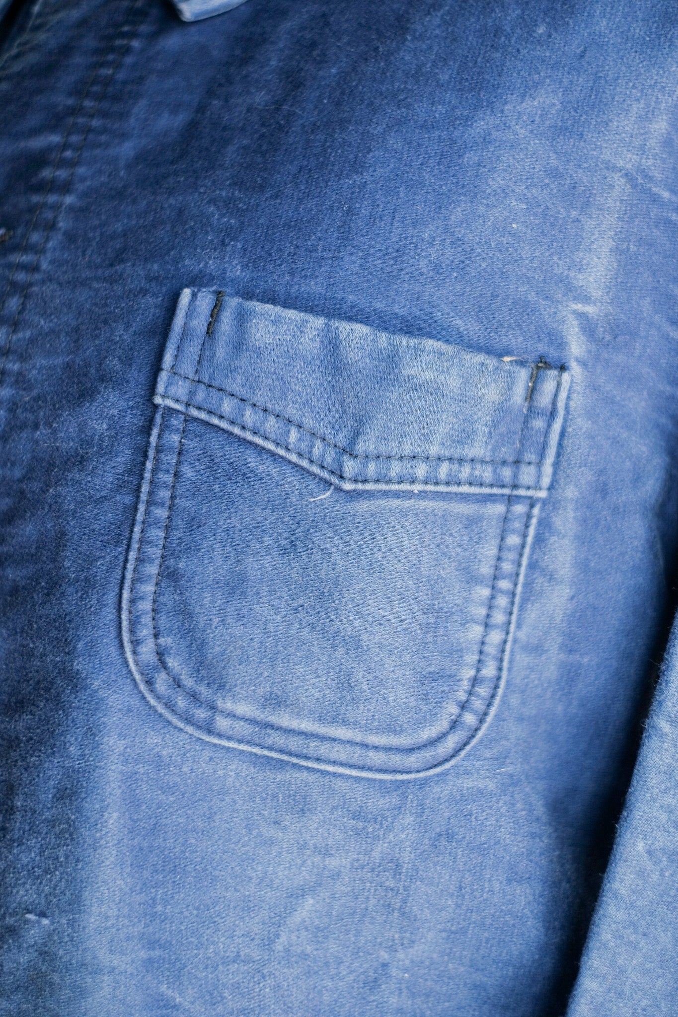 ［~50's］French Vintage Blue Moleskin Work Jacket "Le Mont St. Michel"