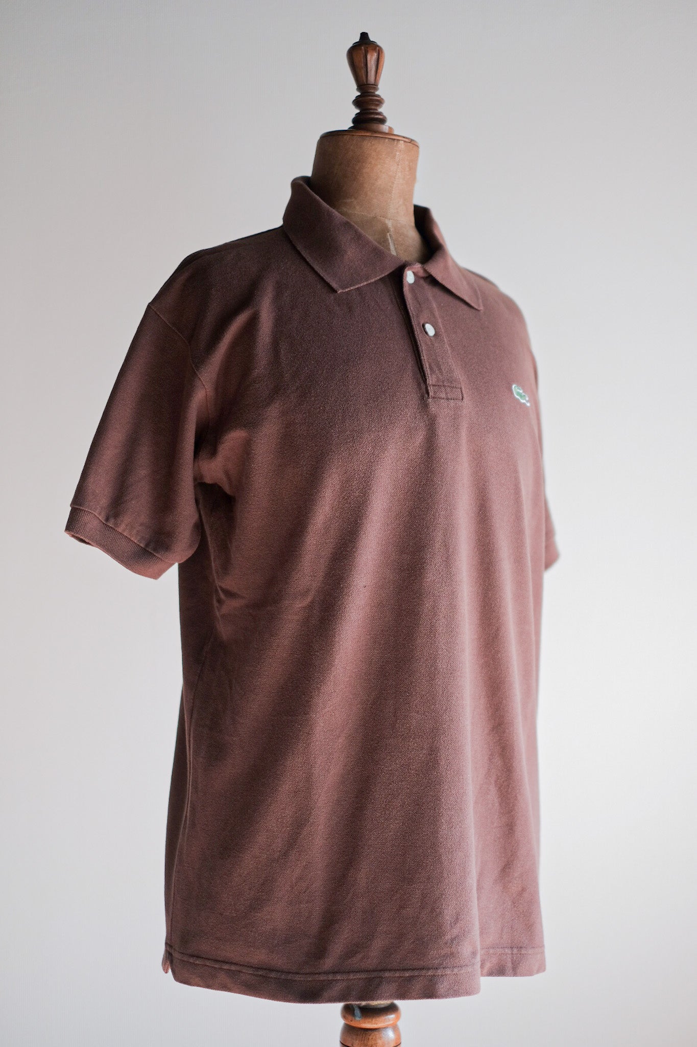 [~ 80 년대] Chemise lacoste s/s 폴로 셔츠 크기 .6 "Brown"