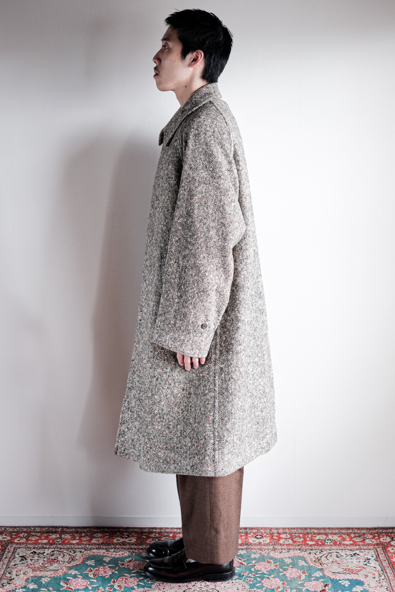 ［~70's］Vintage Burberry's Single Raglan Balmacaan Coat Size.38R "IRISH TWEED" "RAINBOW C 別注"