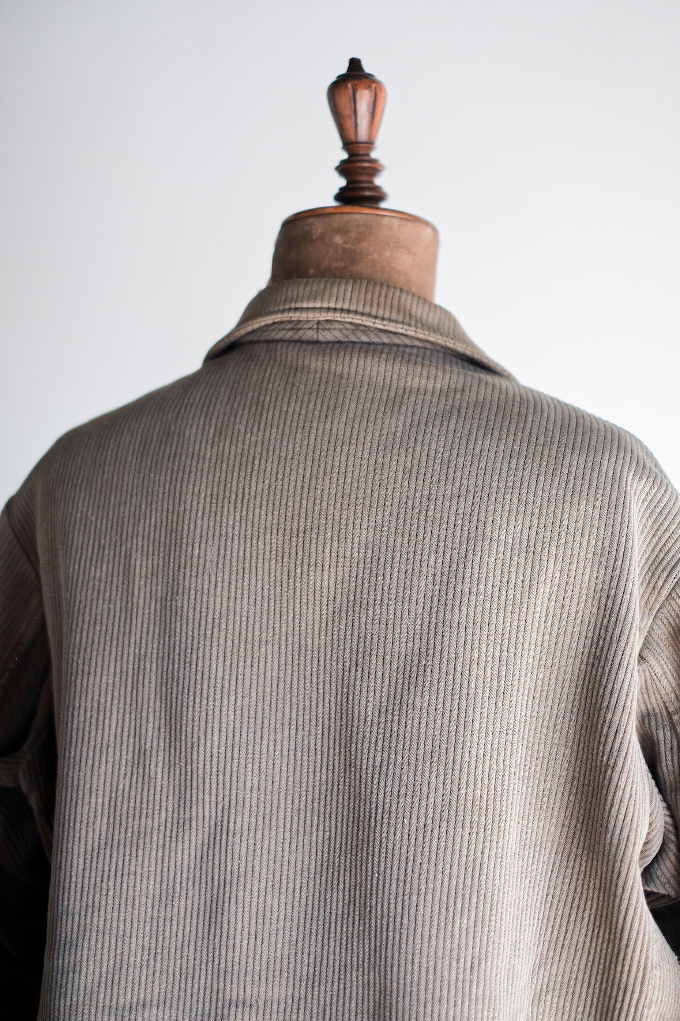 ［~40's］French Vintage Brown Cotton Pique Hunting Jacket With Chin Strap