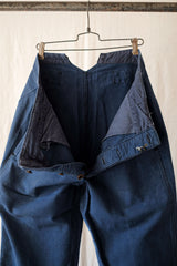 【~30's】French Vintage Indigo Cotton Twill Work Pant