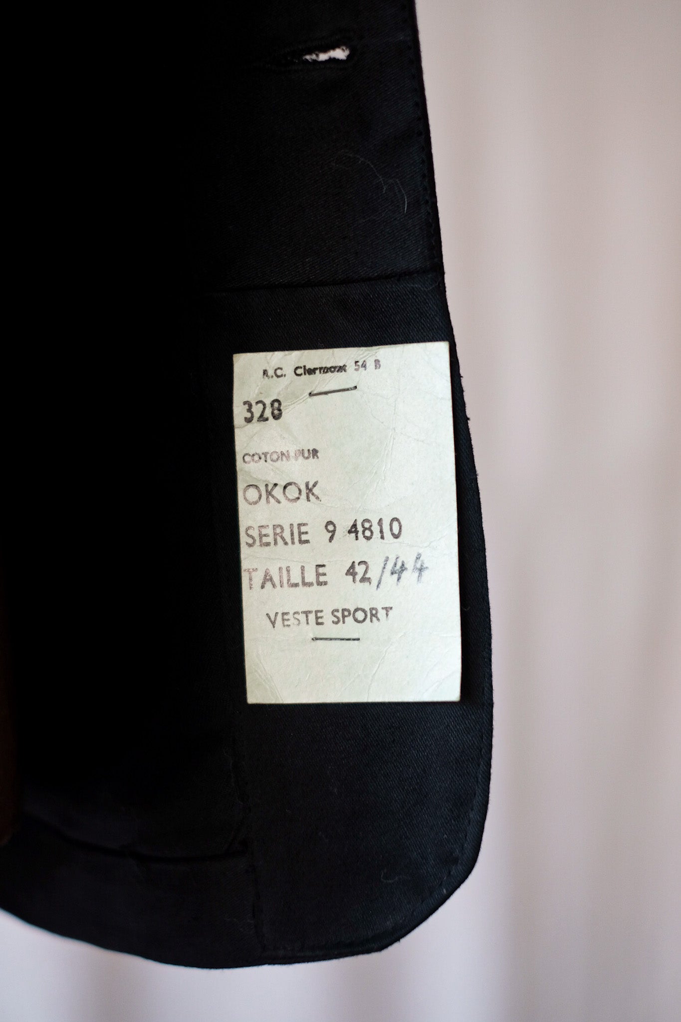 [~ 50's] French Vintage Black Moleskin Lapel Work Jacket "Dead Stock"