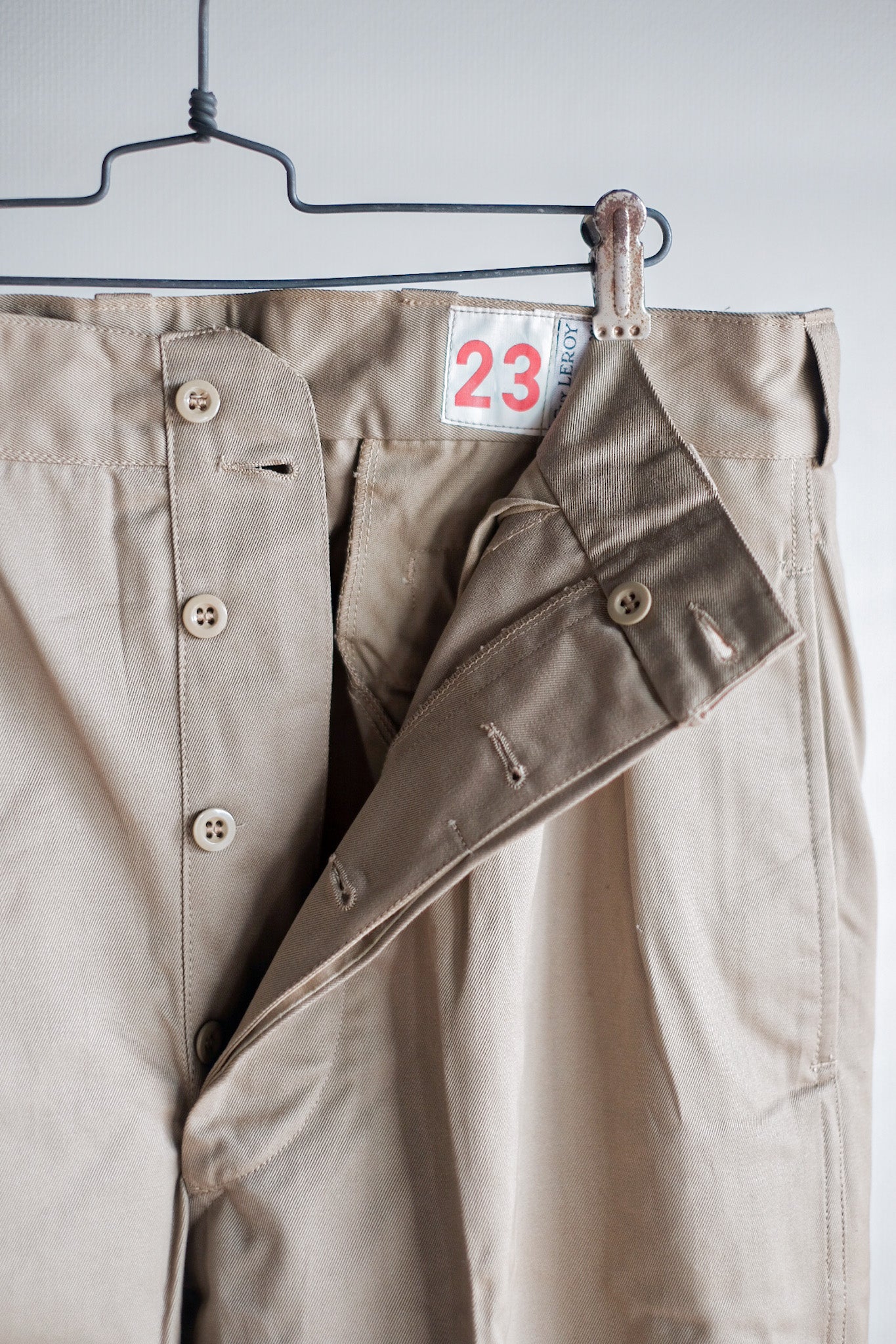 【~60's】French Army M52 Chino Trousers Size.23 "Dead Stock"