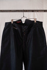 【~40's】French Vintage Black Moleskin Work Pants "Dead Stock"