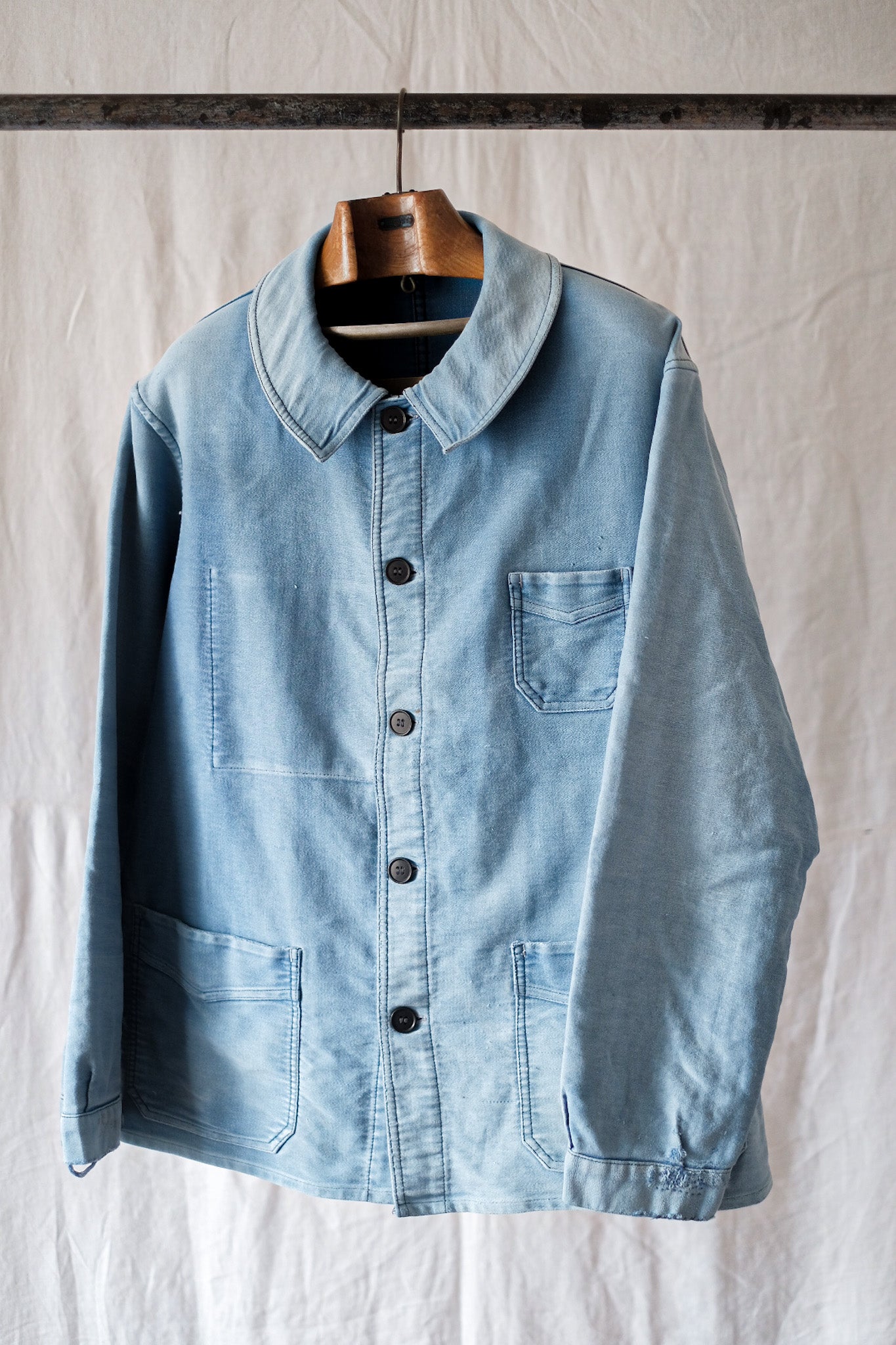 [〜40年代]法國復古藍色摩爾金工作夾克