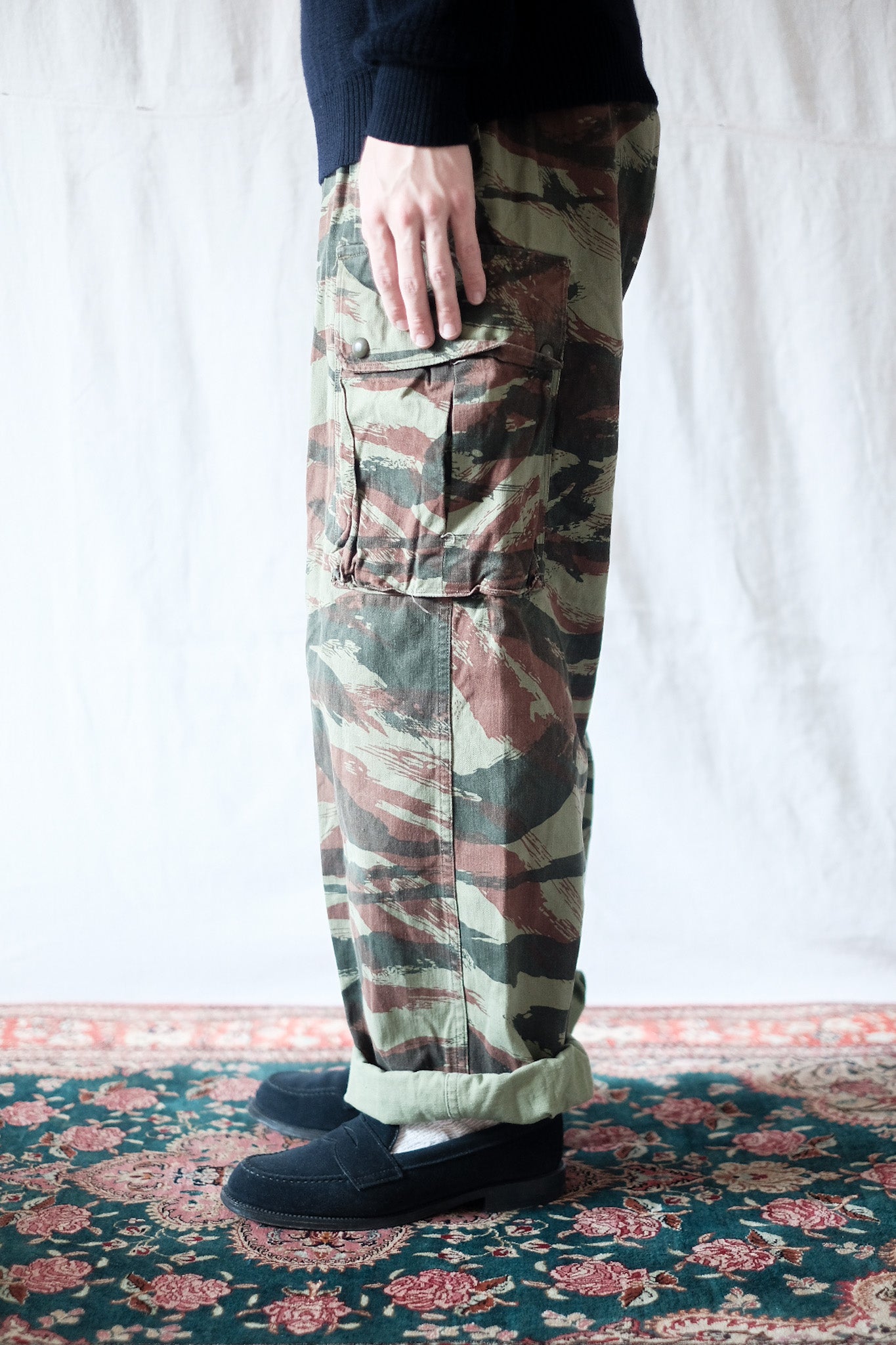 [〜60年代]法國陸軍蜥蜴迷彩傘兵褲子大小。33