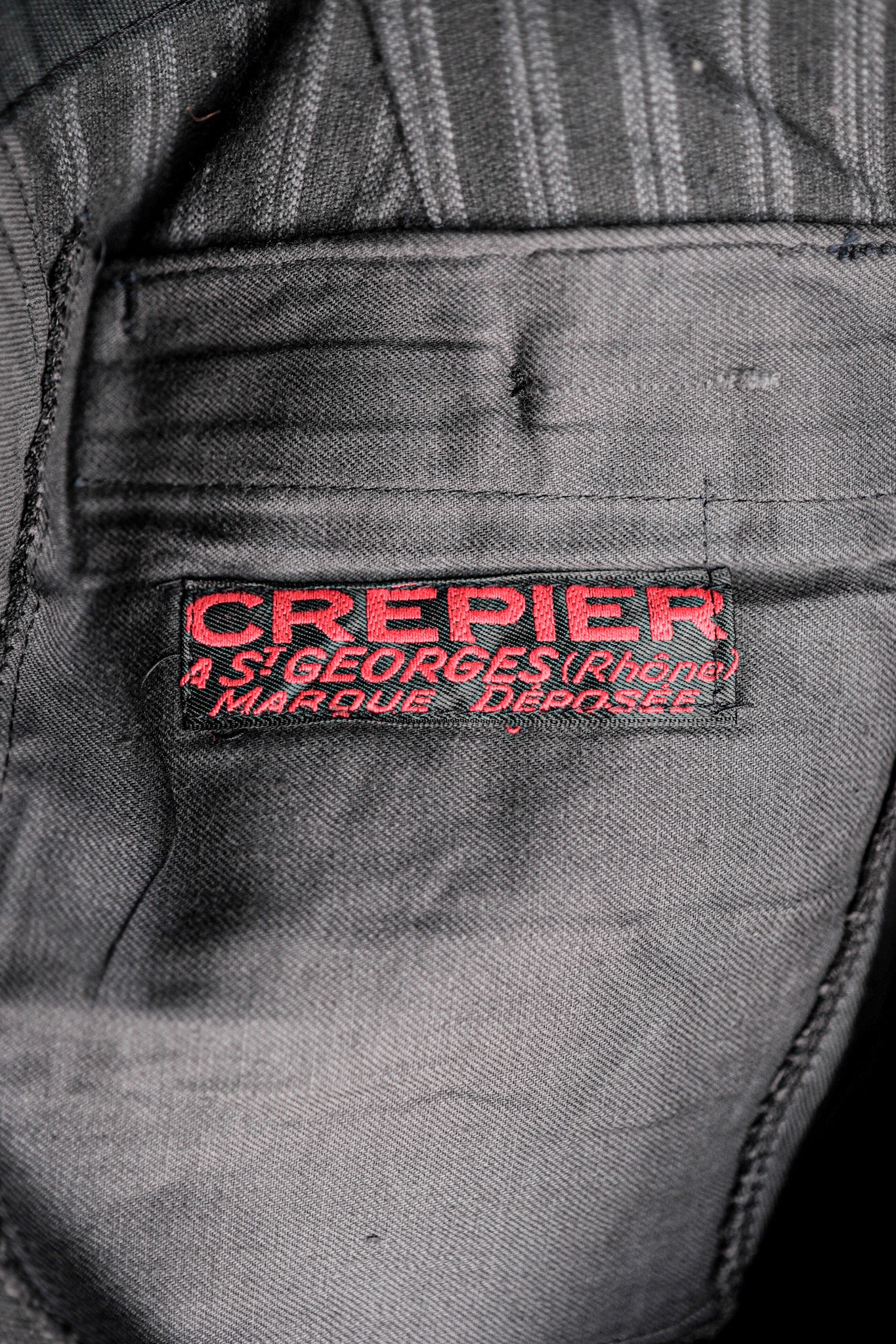 ［~50's］French Vintage Cotton Striped Work Pants "CREPIER" "Dead Stock"