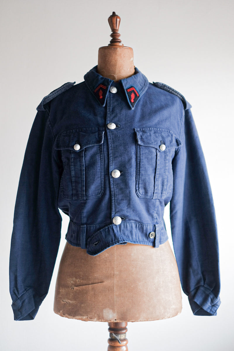 [~ 40's] แจ็คเก็ต French Vintage Blue Moleskin Fireman
