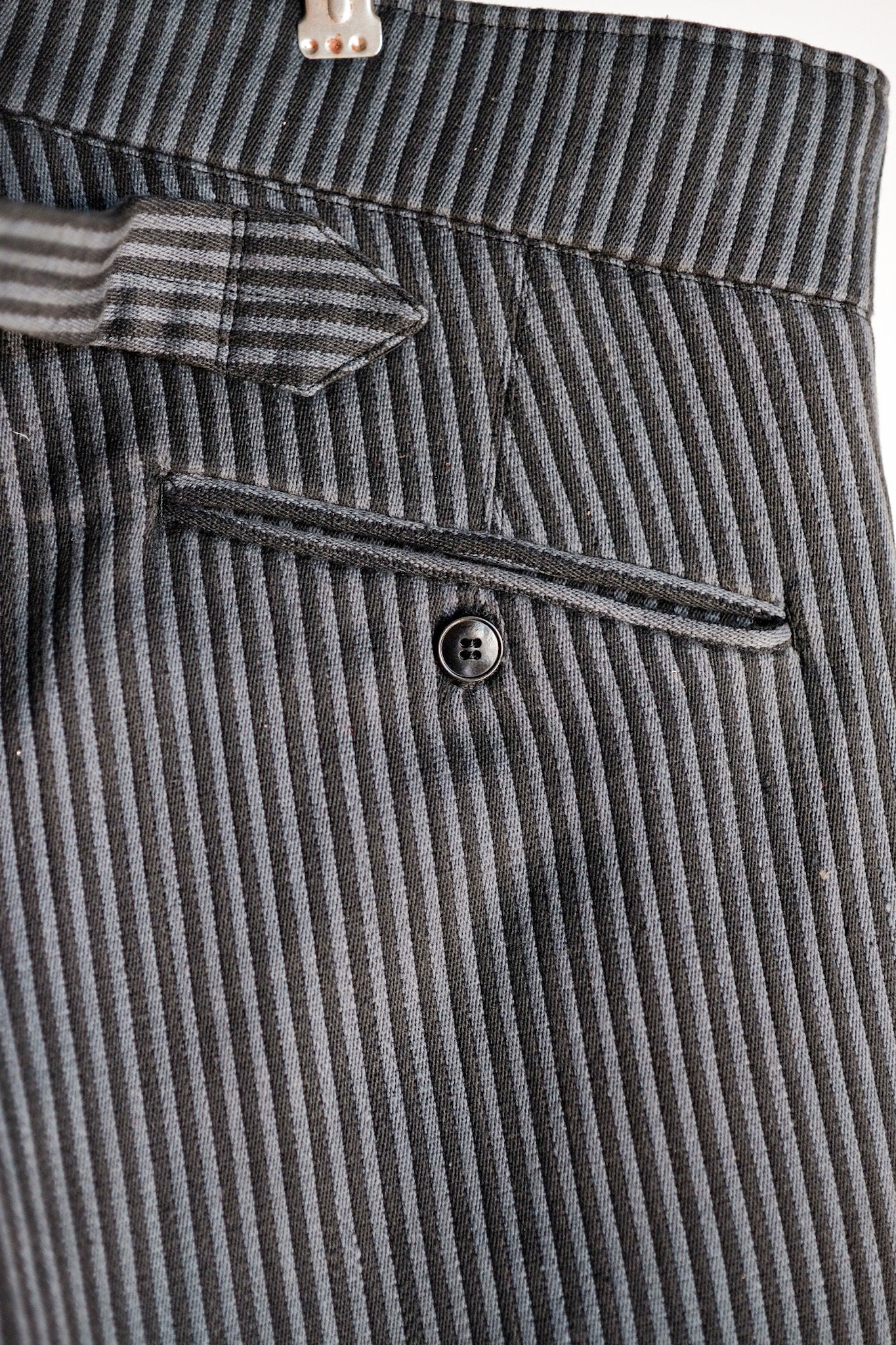 【 ~ 30's 】 French Vintage Cotton Pique Pique Striped Pants "Dead Stock"