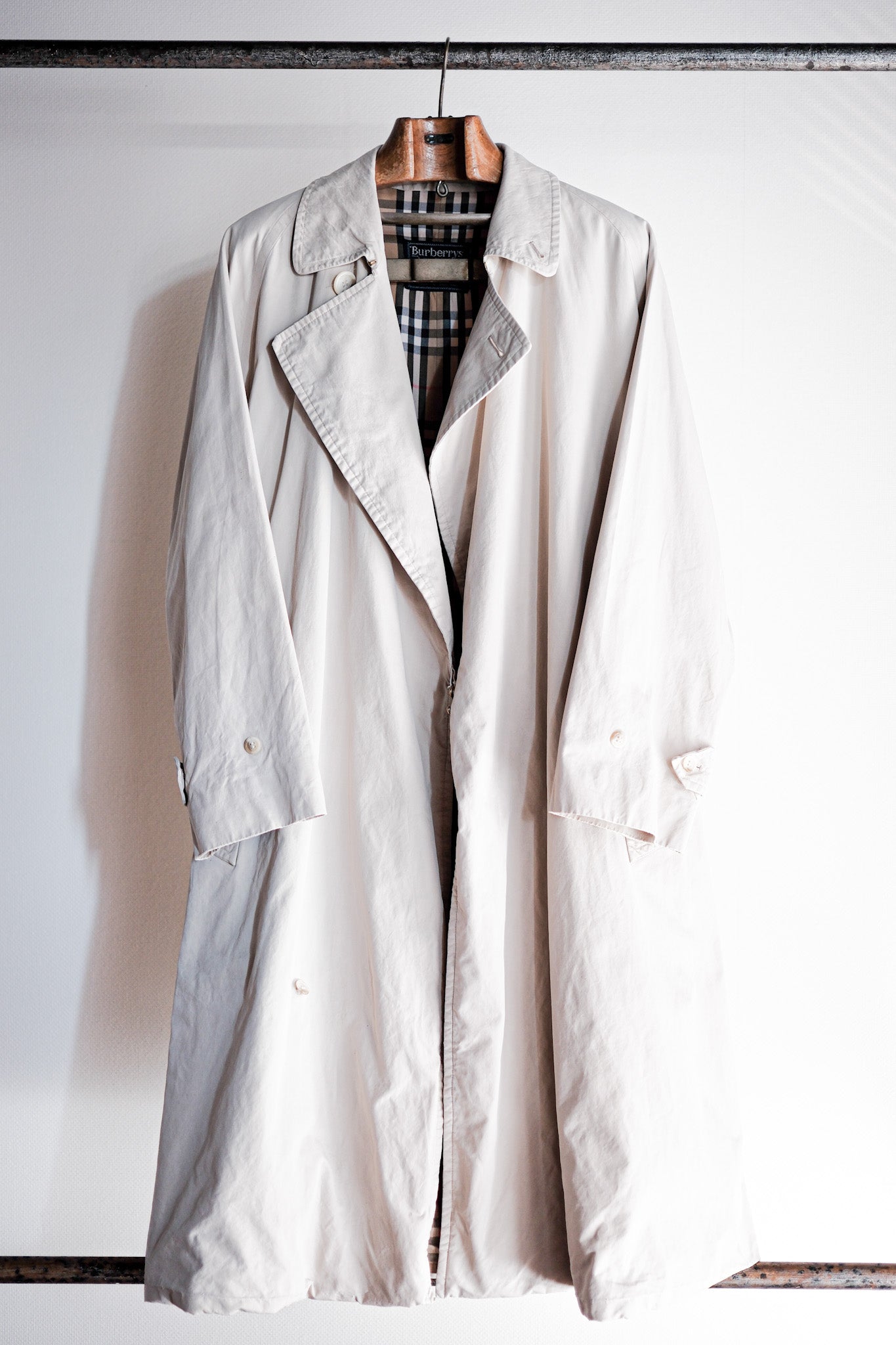 【~80's】Vintage Burberry's Single Raglan Tielocken Coat C100 Size.46REG