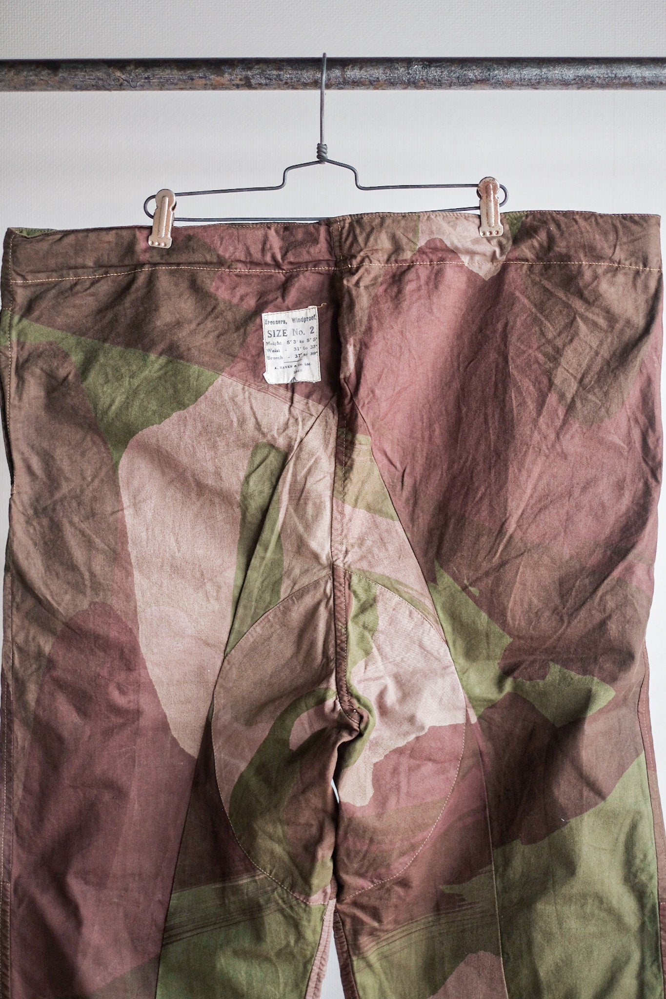 40's] BRITISH ARMY SAS CAMOUFLAGED WindProof Trousers Size.2 