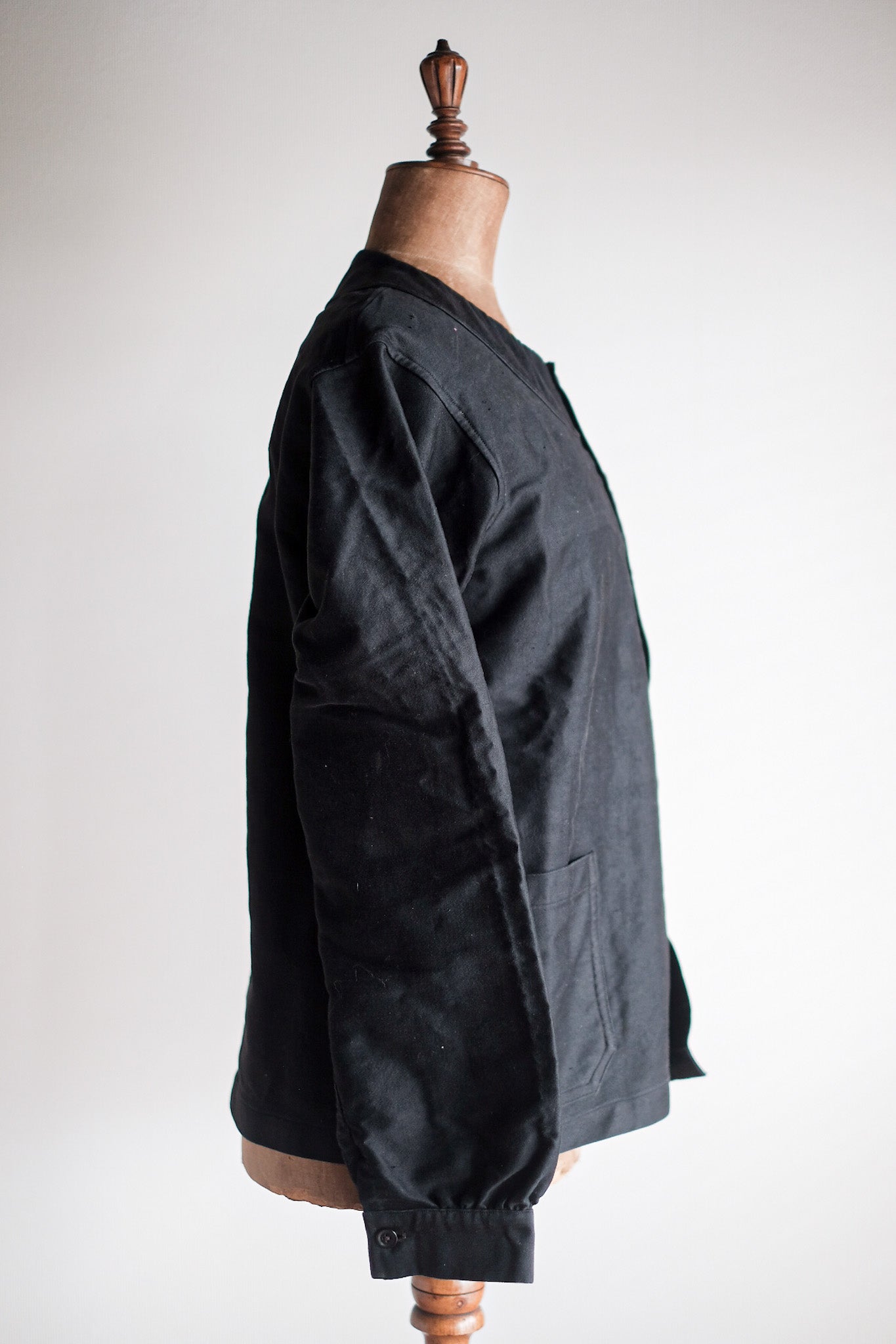 ［~20's］French Vintage Black Moleskin Work Jacket "6 Buttons" "Dead Stock"