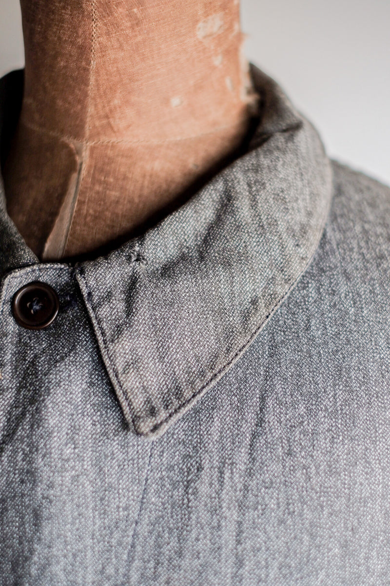 [~ 40's] เสื้อโค้ท French Vintage Black Chambray Atelier