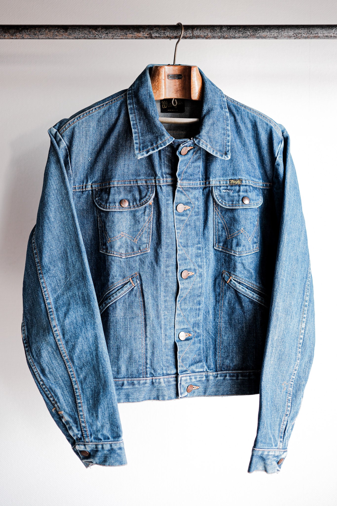 70's】Vintage Wrangler 124MJ Denim Jacket With Patches Size.44