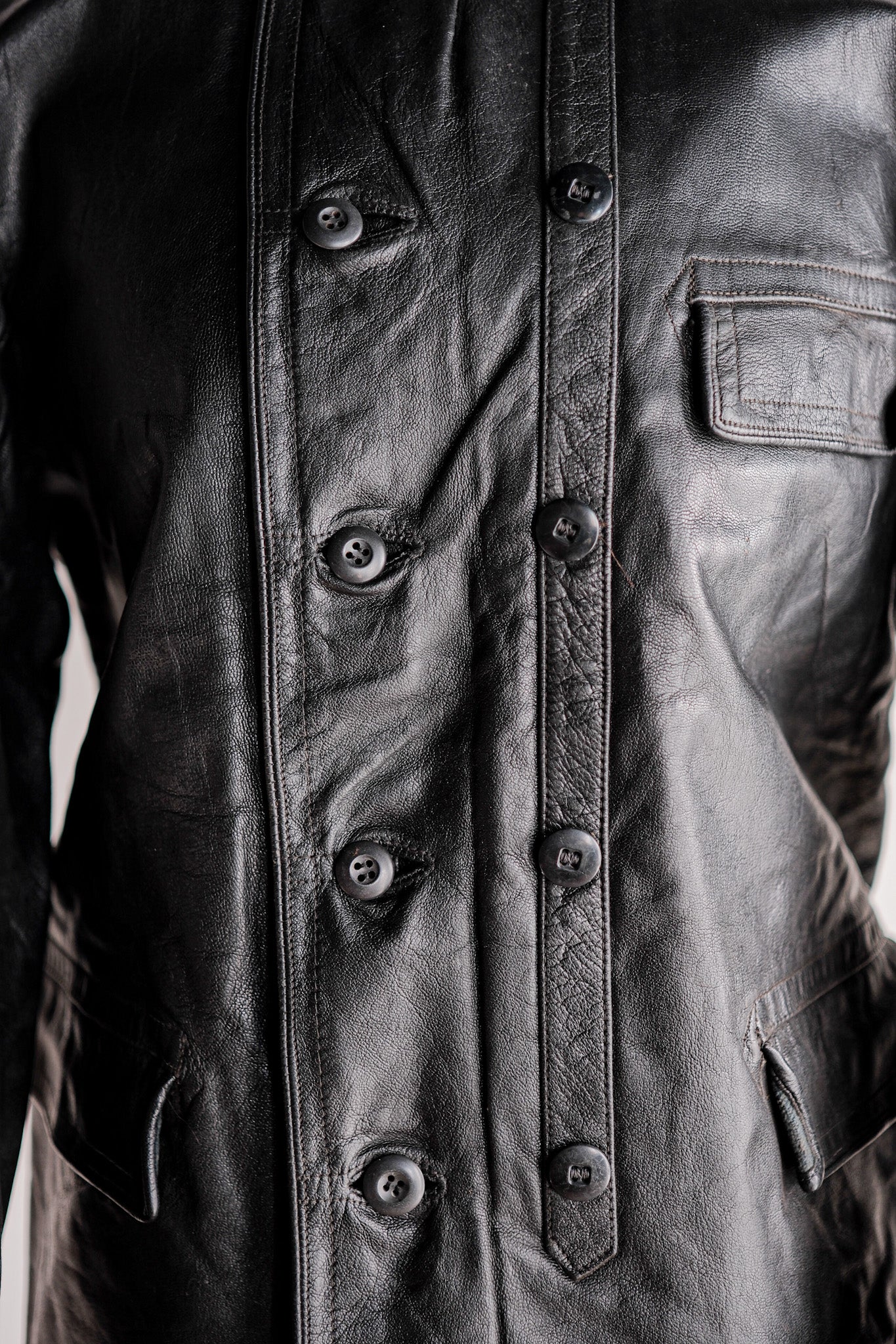 ［~40's］Swedish Vintage Double Breasted Leather Jacket