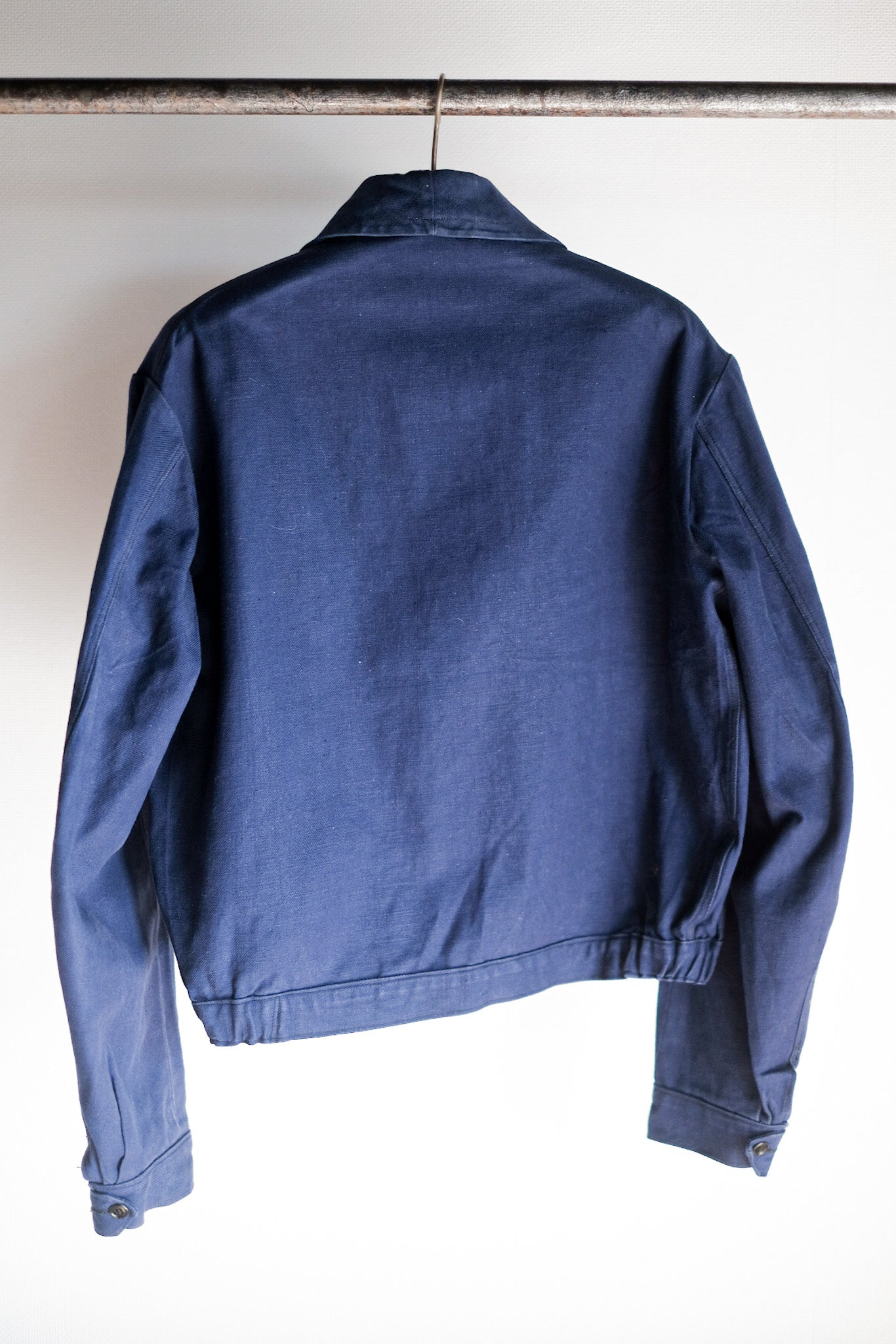 【~40's】French Vintage Blue Cotton Twill Cyclist Jacket