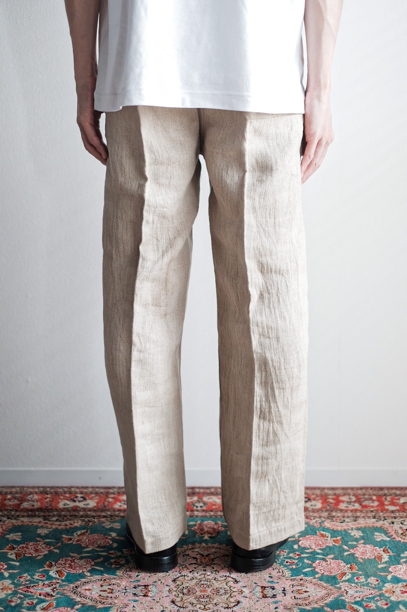 [~ 40's] กางเกงผ้าลินิน HBT โบราณของเยอรมัน
