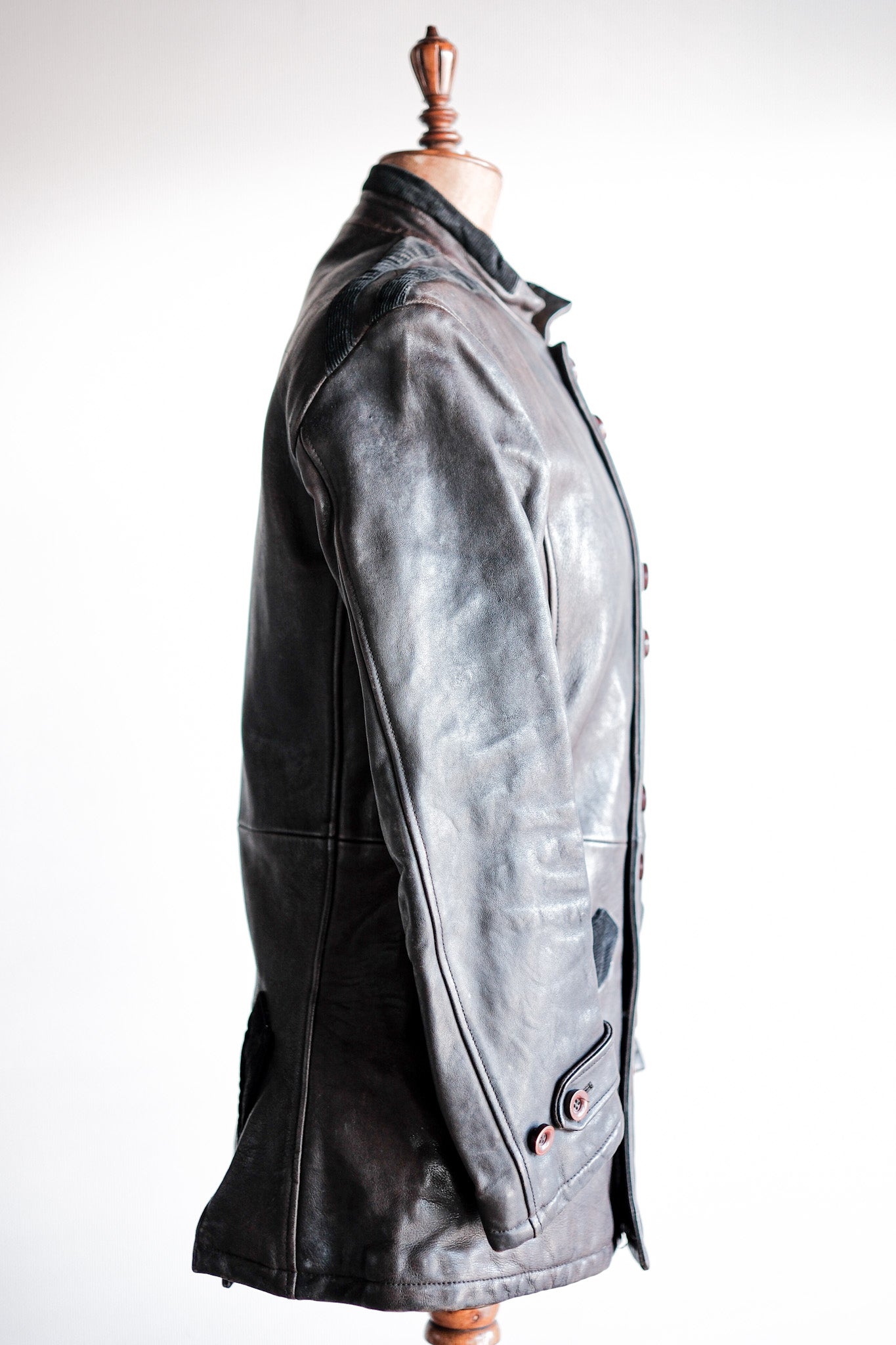 ［~90's］Old EMPORIO ARMANI Stand Collar Leather Jacket Size.48