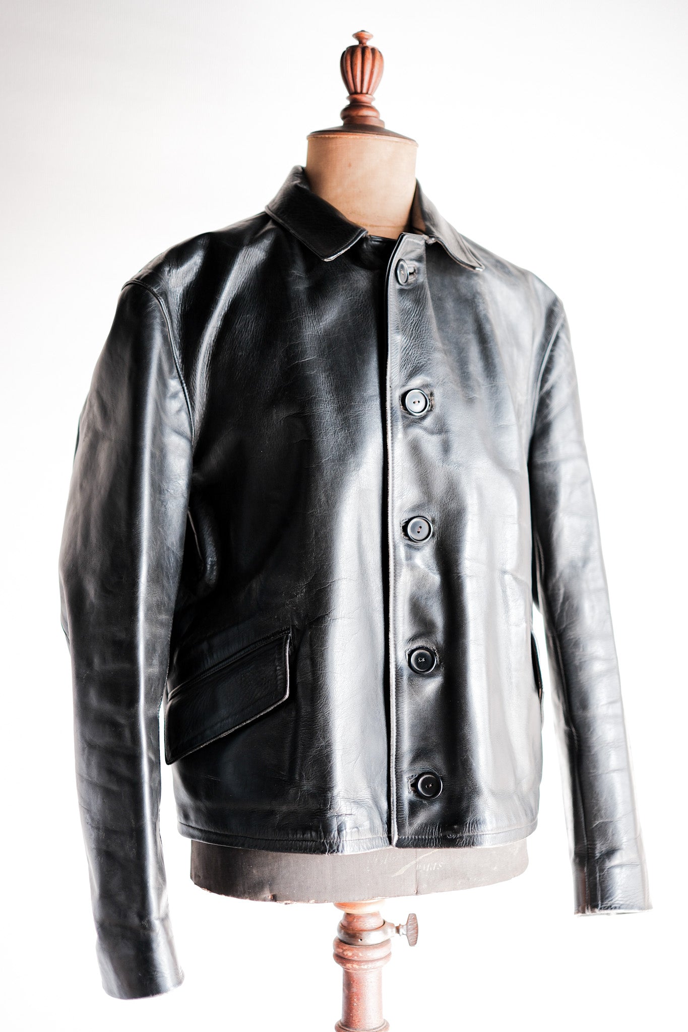［~40's］French Vintage Horse Hide Leather Jacket
