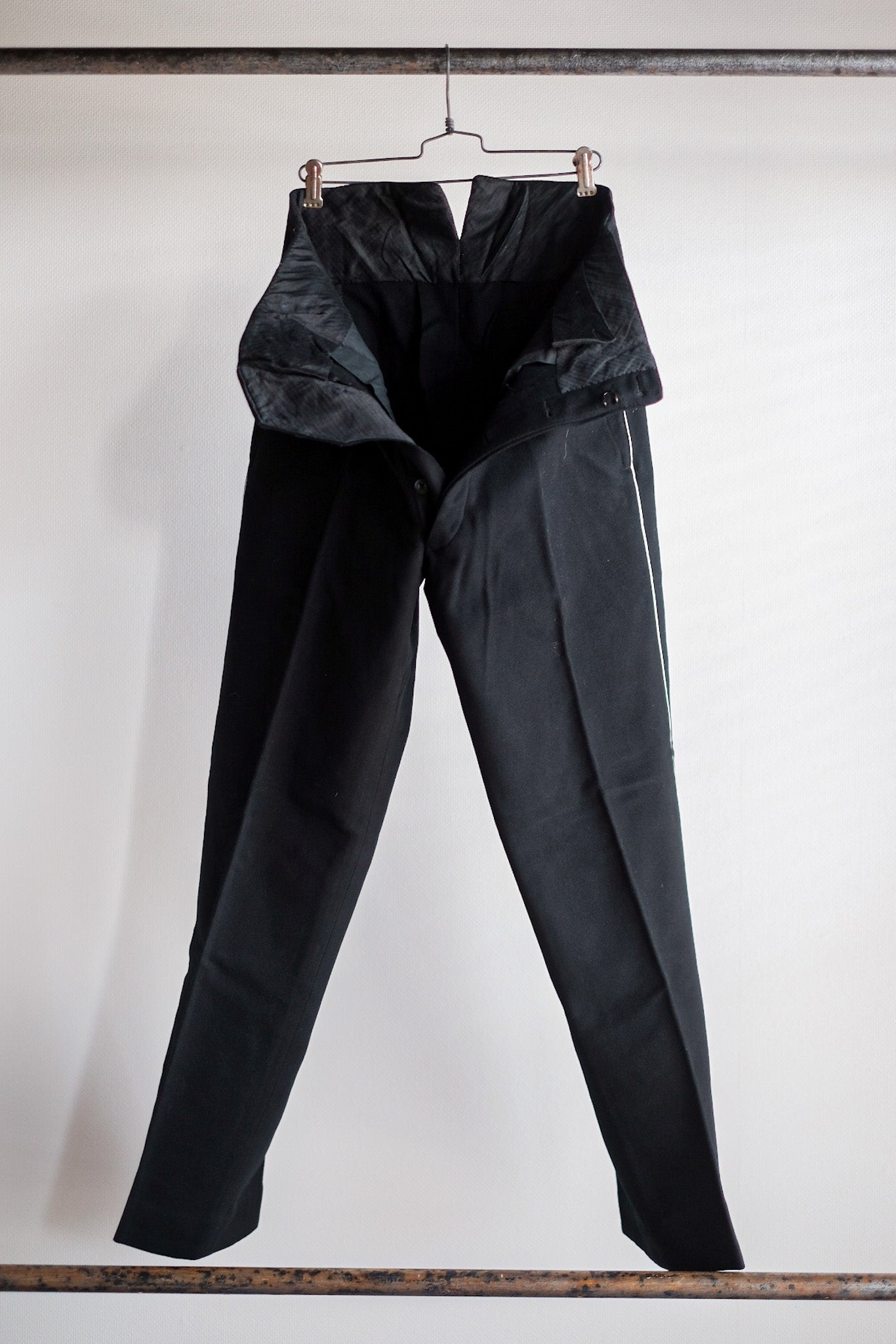 [~ 40's] pantalon de laine de ligne latérale vintage française "stock mort"