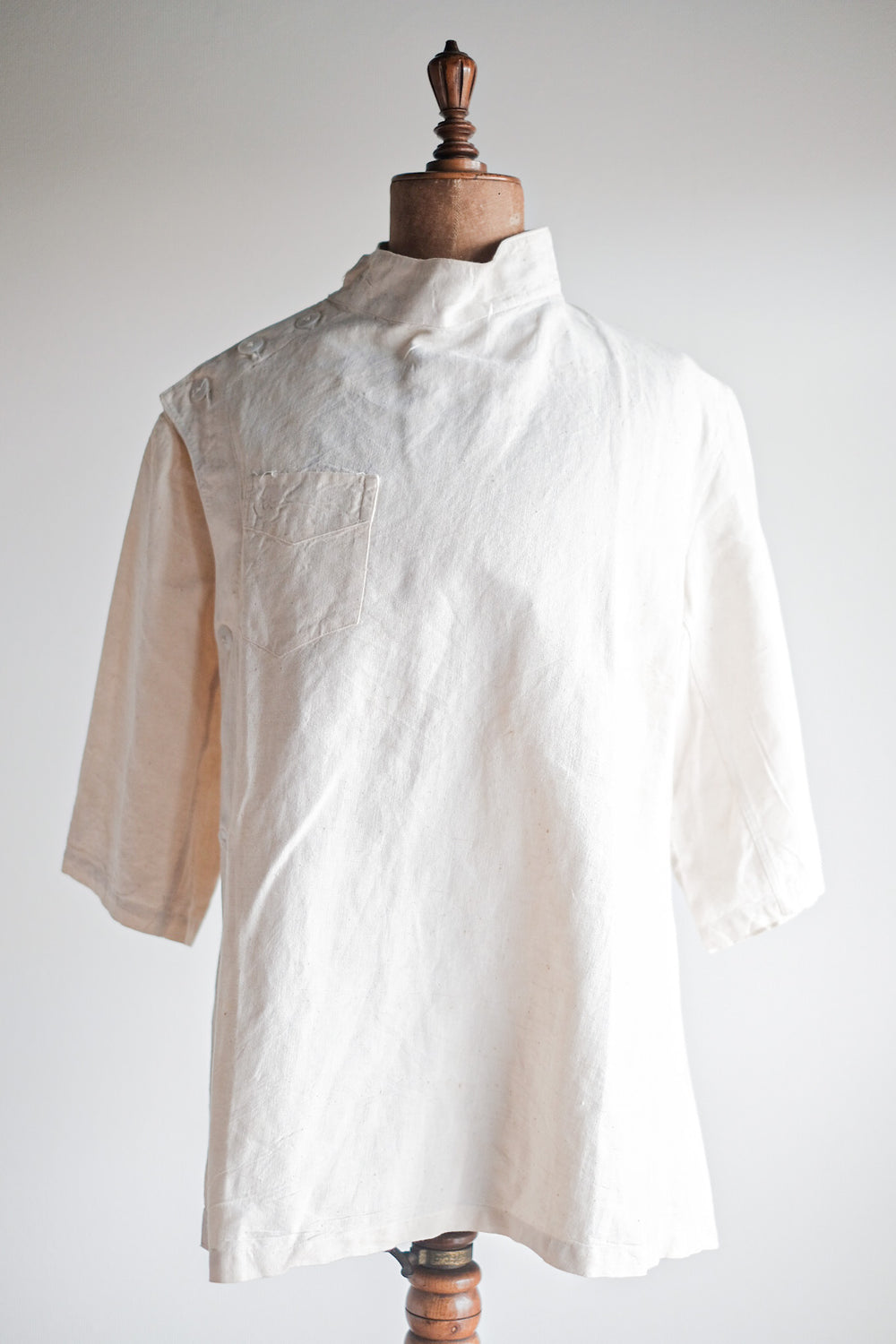 ［~50's］French Army Linen Jacket Hospital Military "Dead Stock"