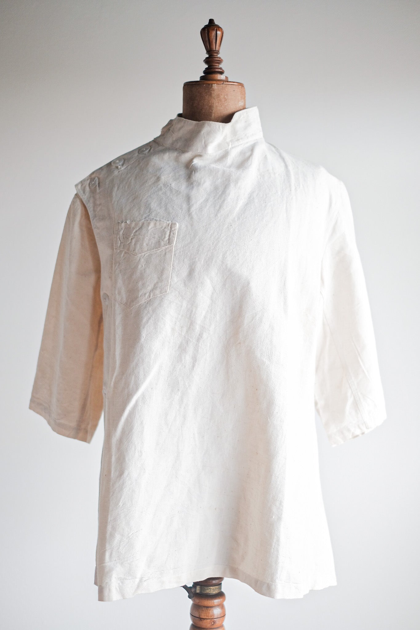［~50's］French Army Linen Jacket Hospital Military "Dead Stock"