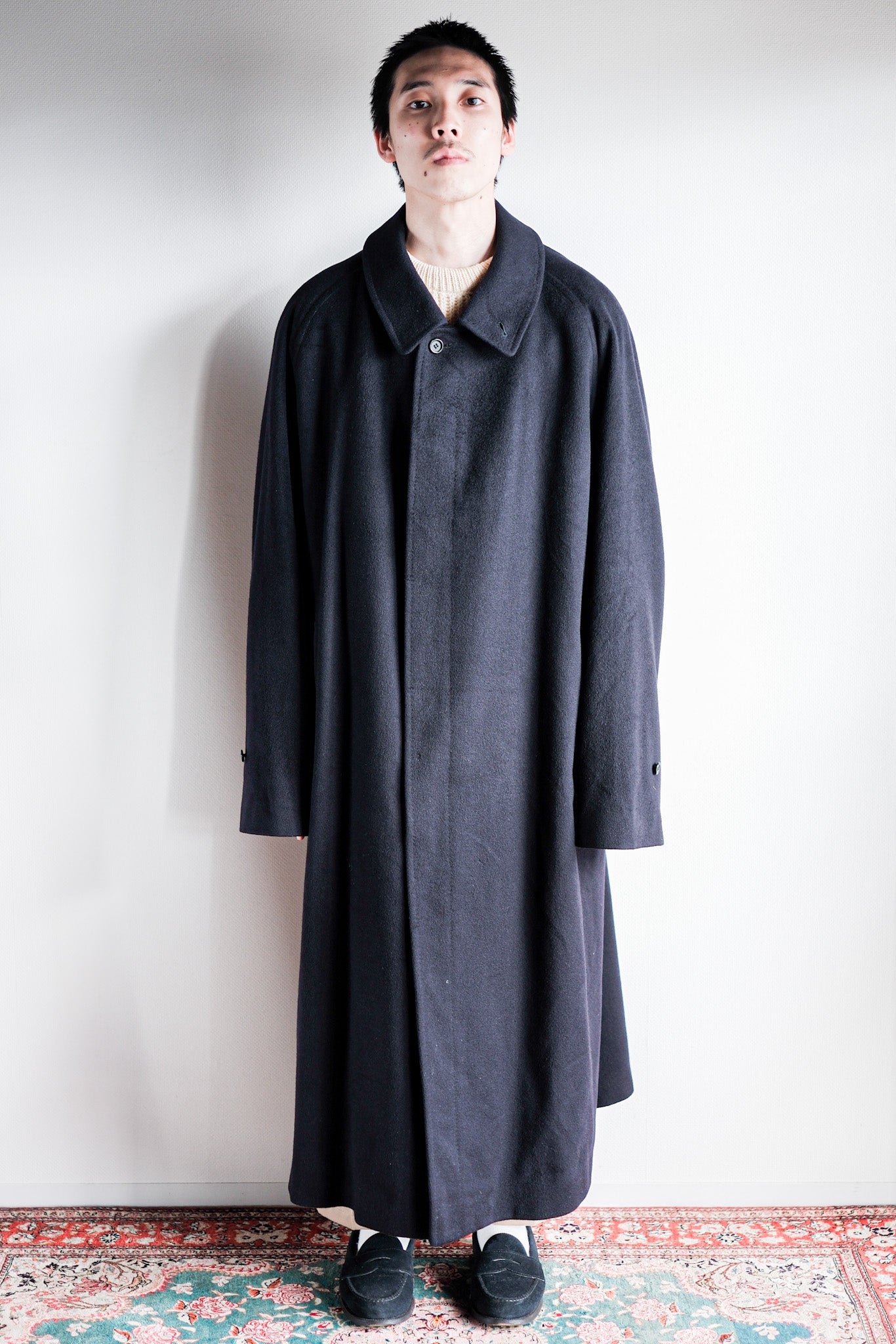 ［~90's］Vintage Burberry's Single Raglan Balmacaan Coat Size.60RX "PURE CASHMERE"