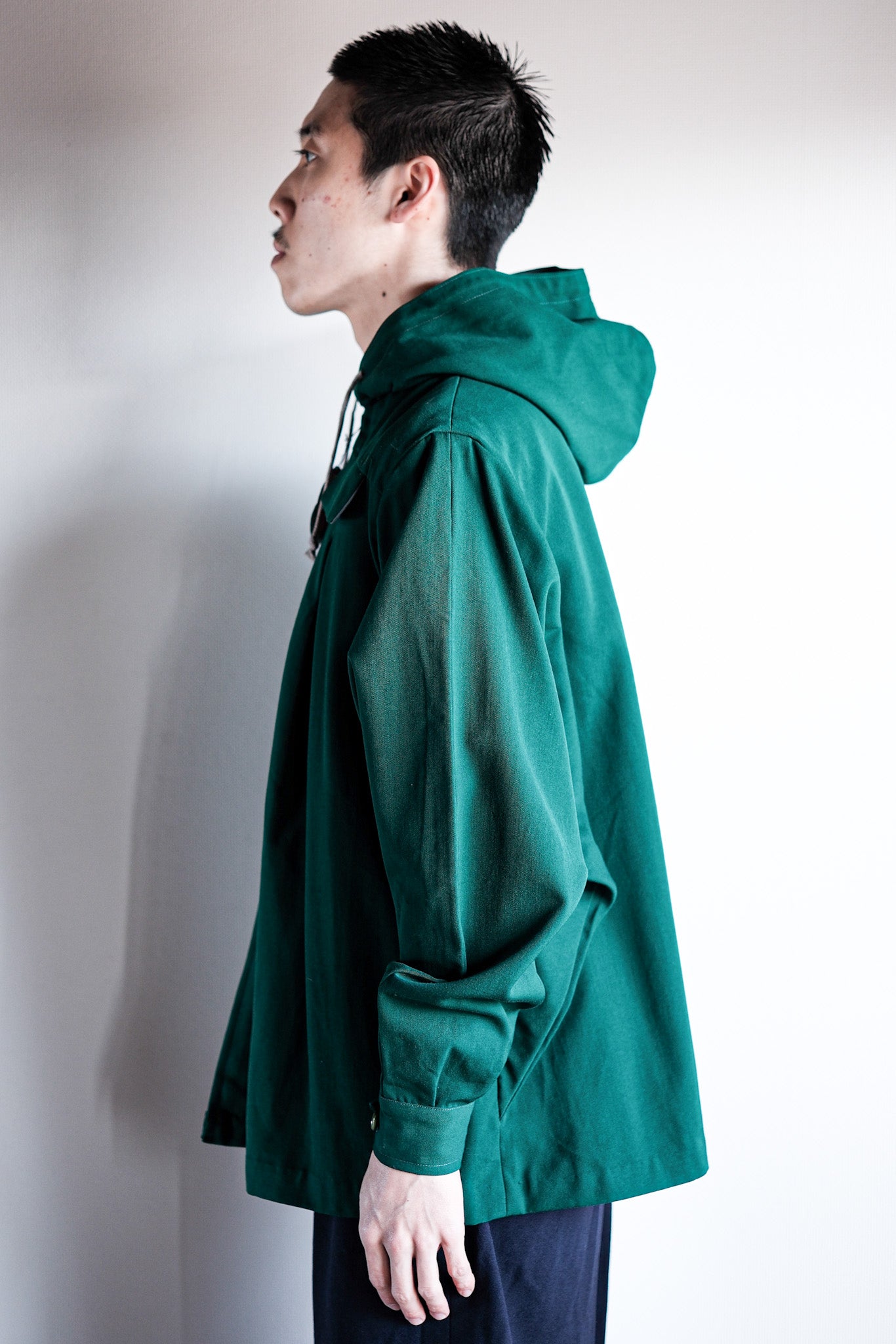 ［~50's］French Vintage Green Wool Rayon Hooded Jacket "Dead Stock"