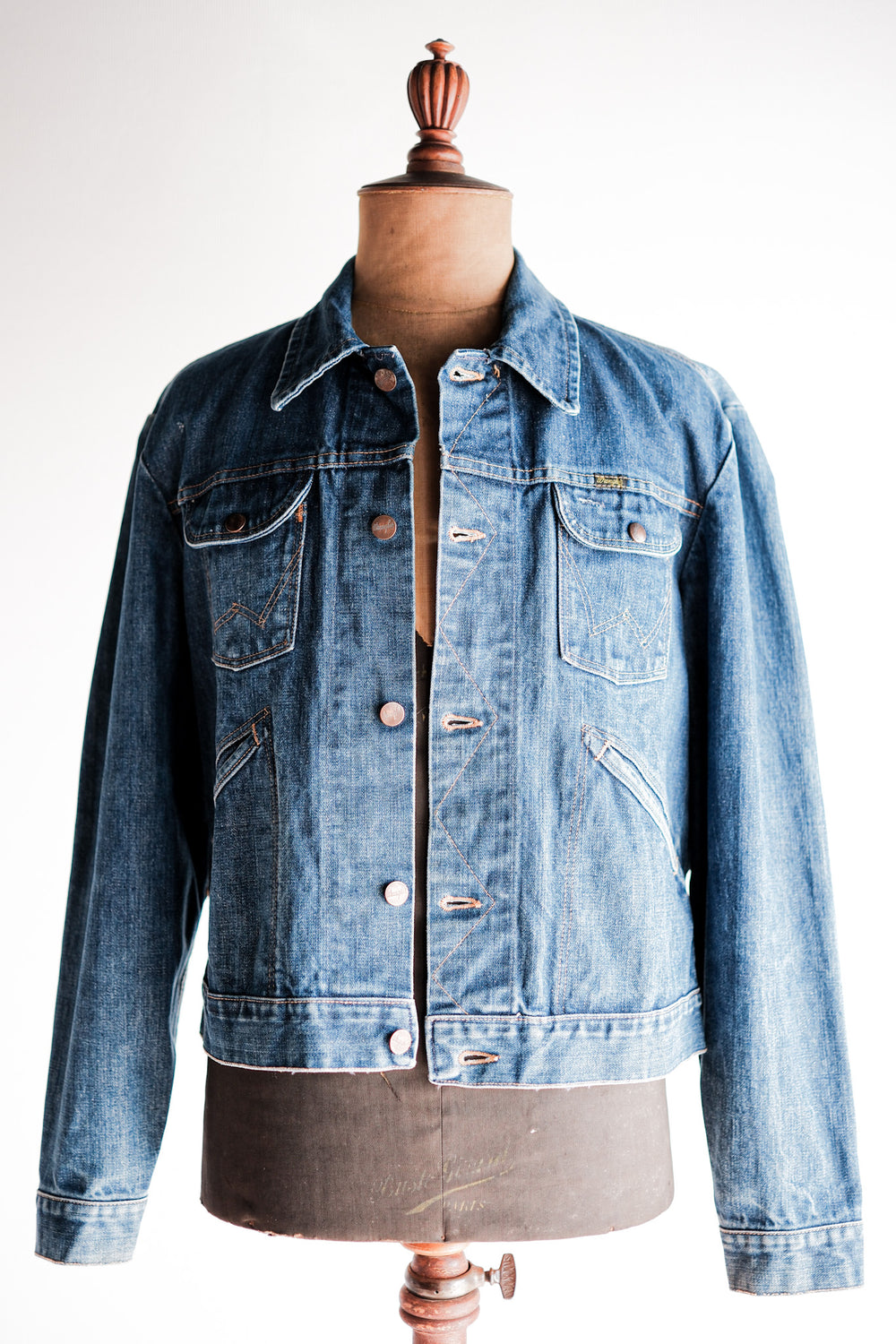 ［~70's］Vintage Wrangler 124MJ Denim Jacket With Patches Size.44