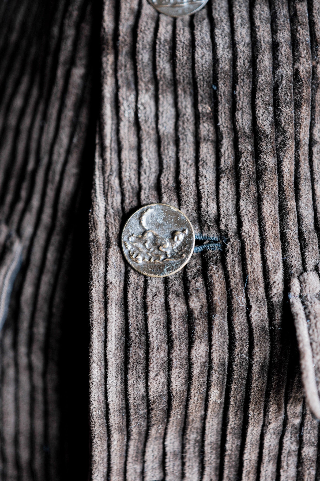 【~30's】French Vintage Brown Heavy Corduroy Hunting Jacket "Dead Stock"