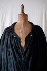 【Early 20th C】French Antique Indigo Linen Smock Open Type "Biaude"