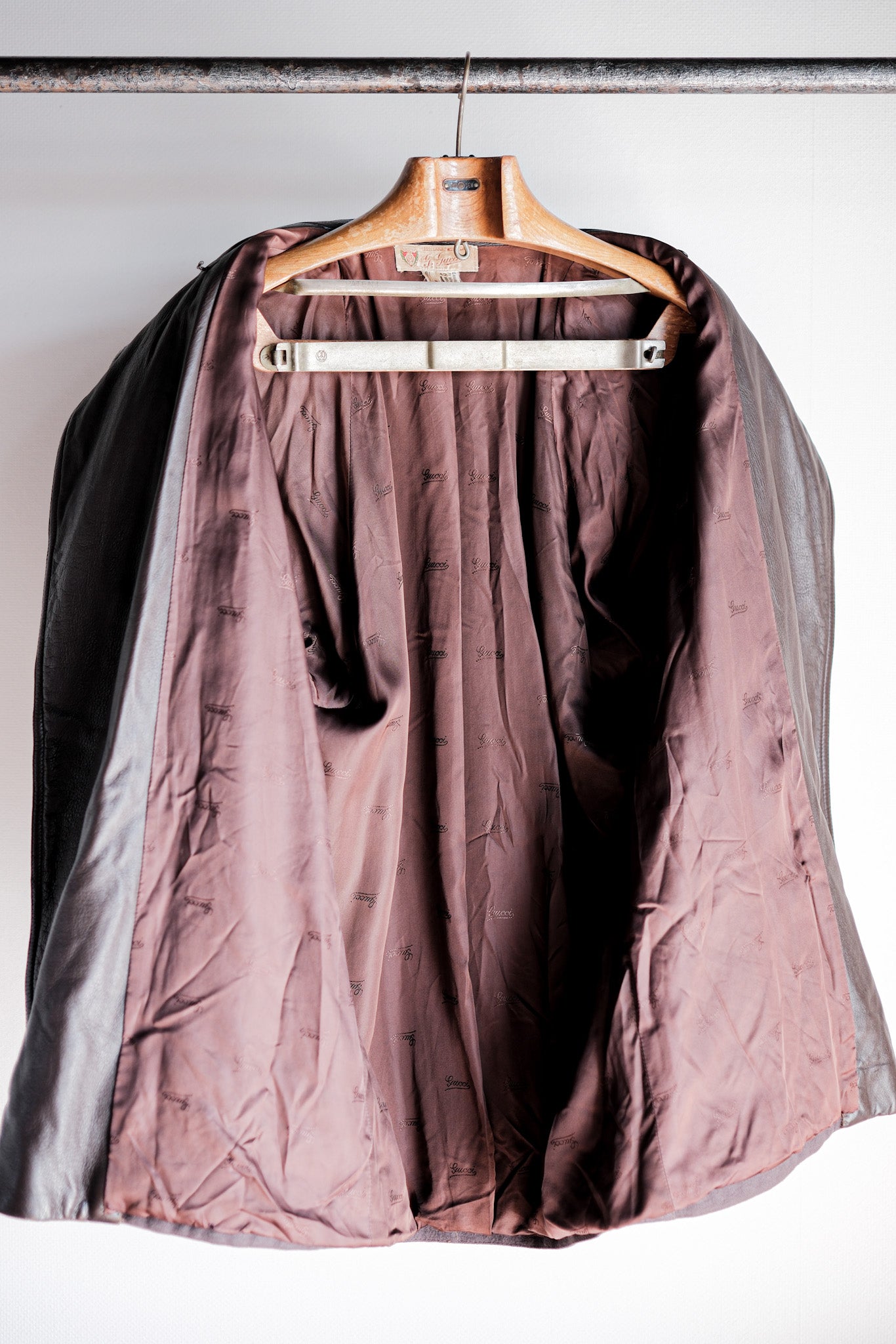 ［~80's］Old Gucci Wool Leather Jacket Size.42