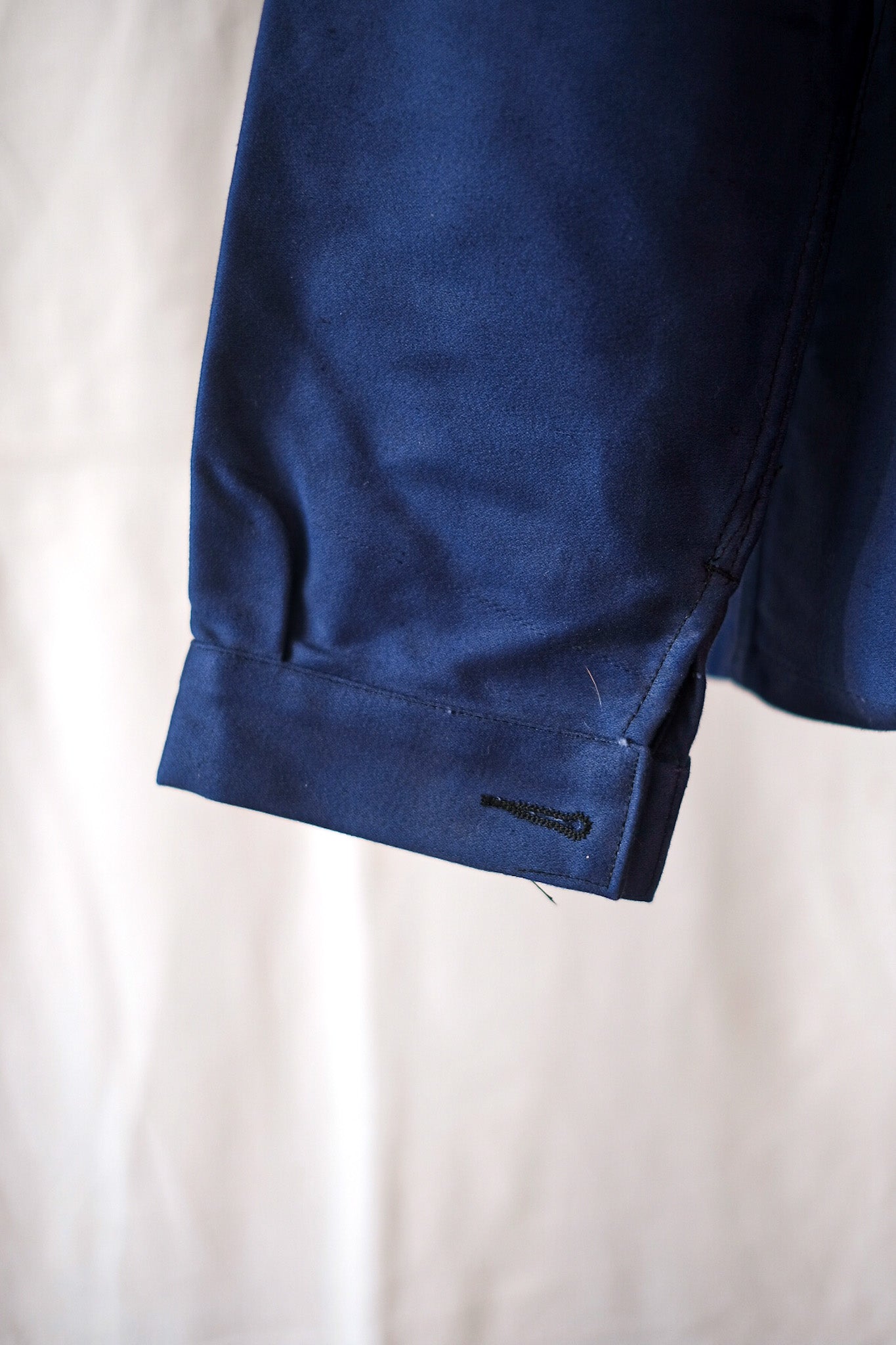 [~ 50's] French Vintage Blue Moleskin Work Jacket "Dead Stock"
